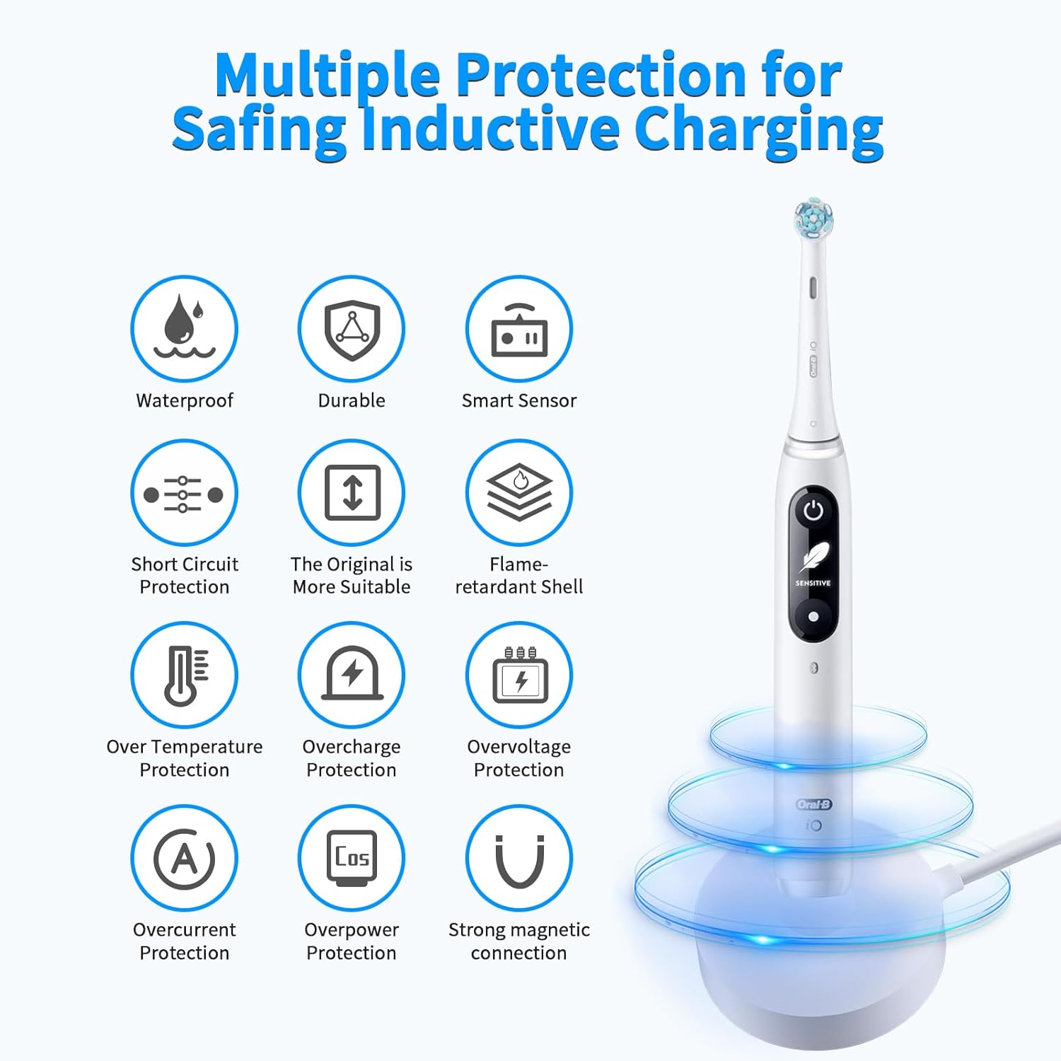 Charger for Oral B Io Series 7/8/9 Electric Toothbrush, Magnetic Charging Base Compatible with Oral B Io7 Io8 Io9 Electric Toothbrush, 3768 Type image number 5