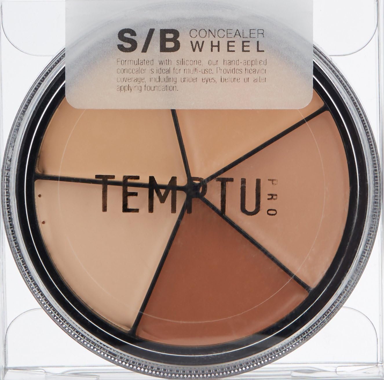 TEMPTU S/B Silicone-Based Color Wheel | 5 Shades for Weightless Coverage, Perfect and Even Out | Multi-Use, Can Be Applied with Brush, Sponge, or Fingertips image number 2