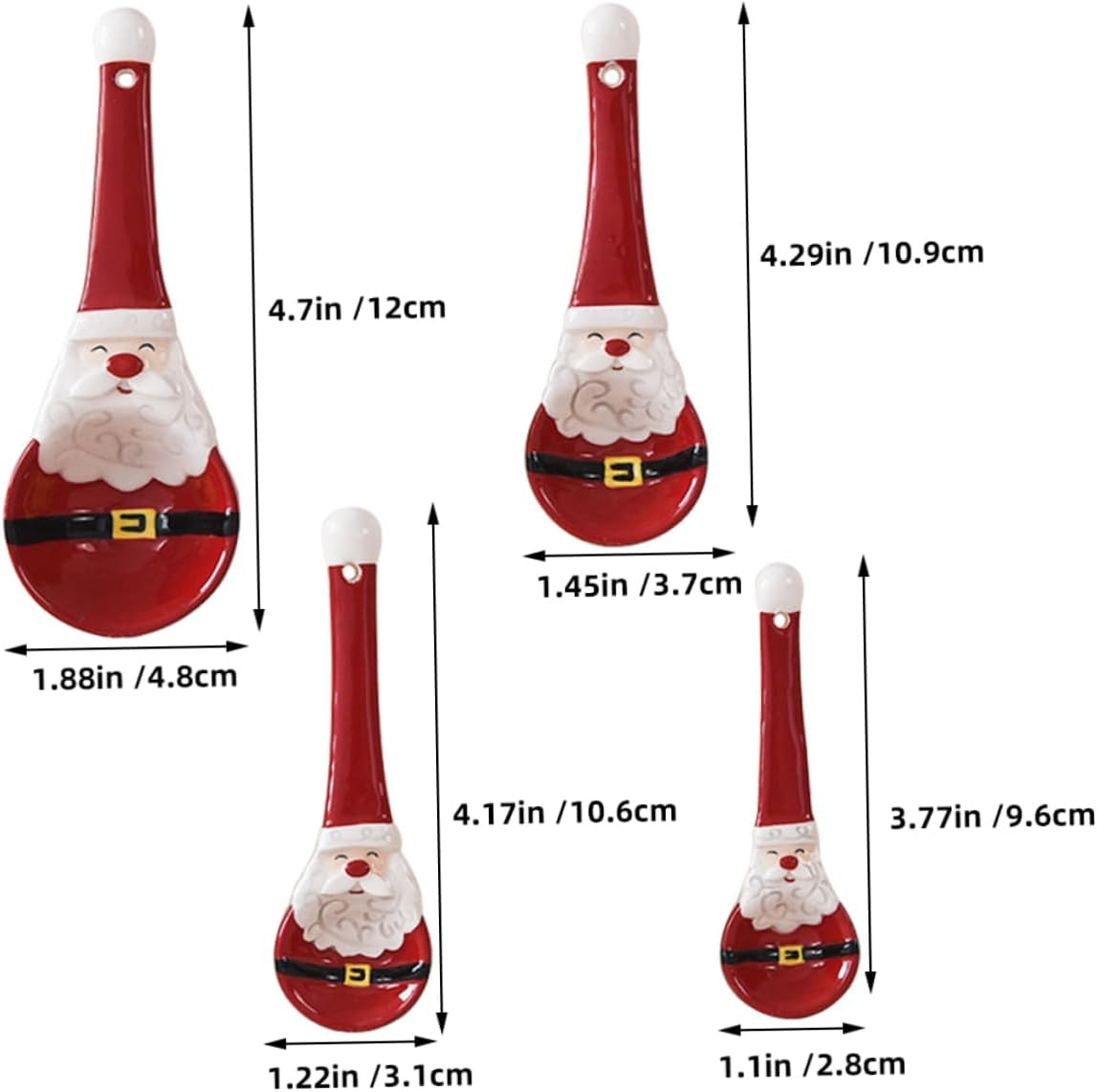 Christmas Santa Ceramic Measuring Spoons Baking Spoons for Salt Sugar Spices Festive Kitchen Essentials image number 3