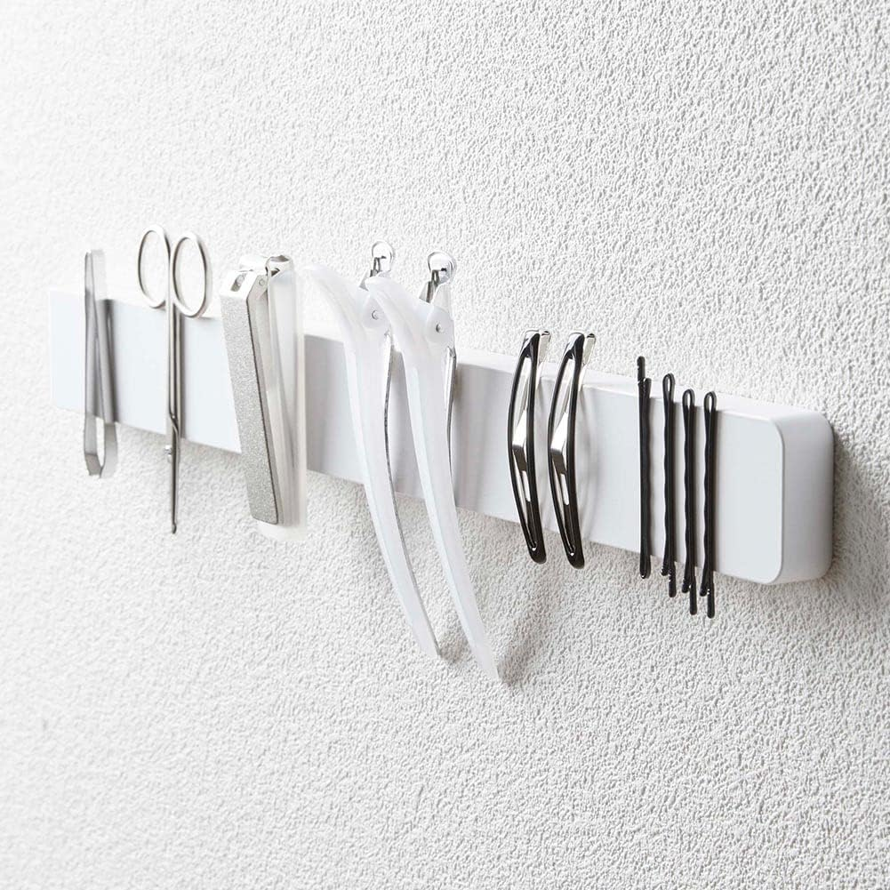 Yamazaki Industries 5201 Magnetic & Wall Knife Holder, W 13.8 Inches (35 Cm), White, Approx. W 13.8 X D 0.7 X H 1.6 Inches (35 X 1.7 X 4 Cm), Tower, Silicone Surface Knife Storage image number 2