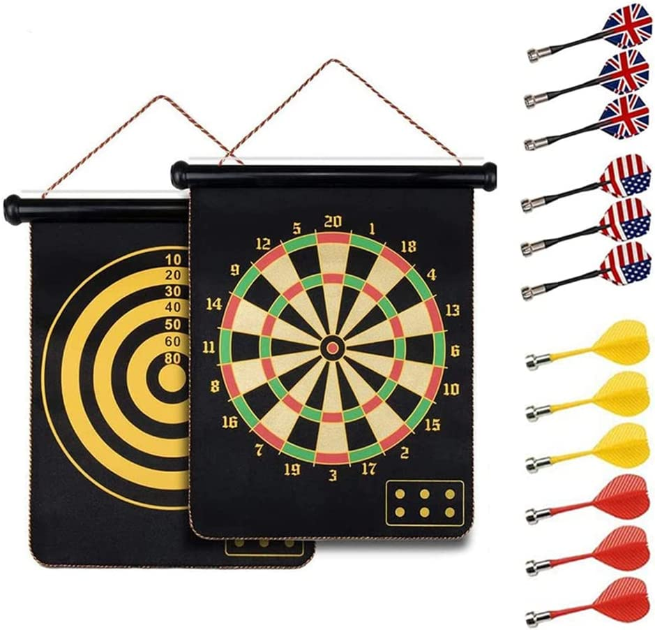 Magnetic Safe Dart Board with 12 Darts for Kids and Adults - Double-Sided Dartboard image number 3