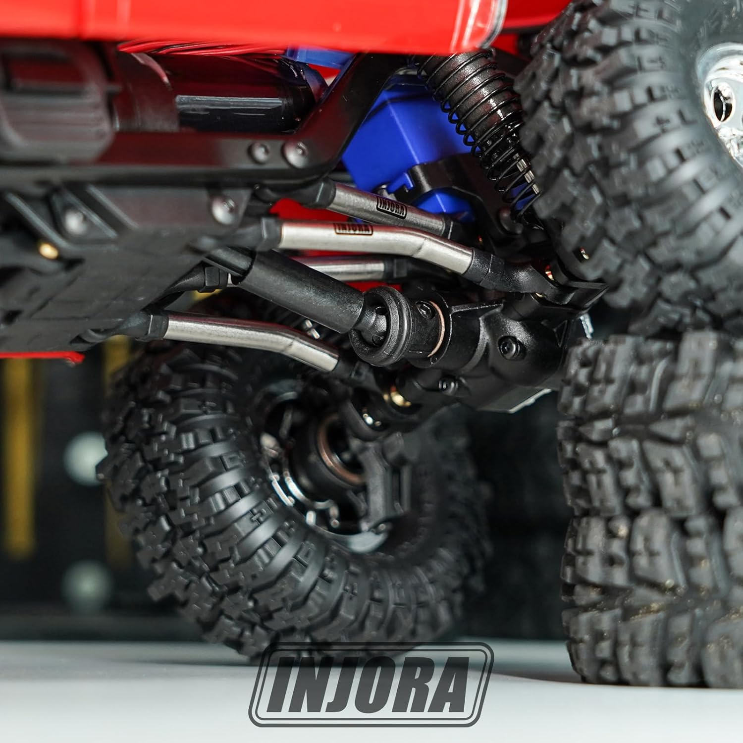 INJORA Stainless Steel Steering Link & High Clearance Chassis Links Set for 1/18 RC Crawler TRX4M High Trail K10 F150 image number 1