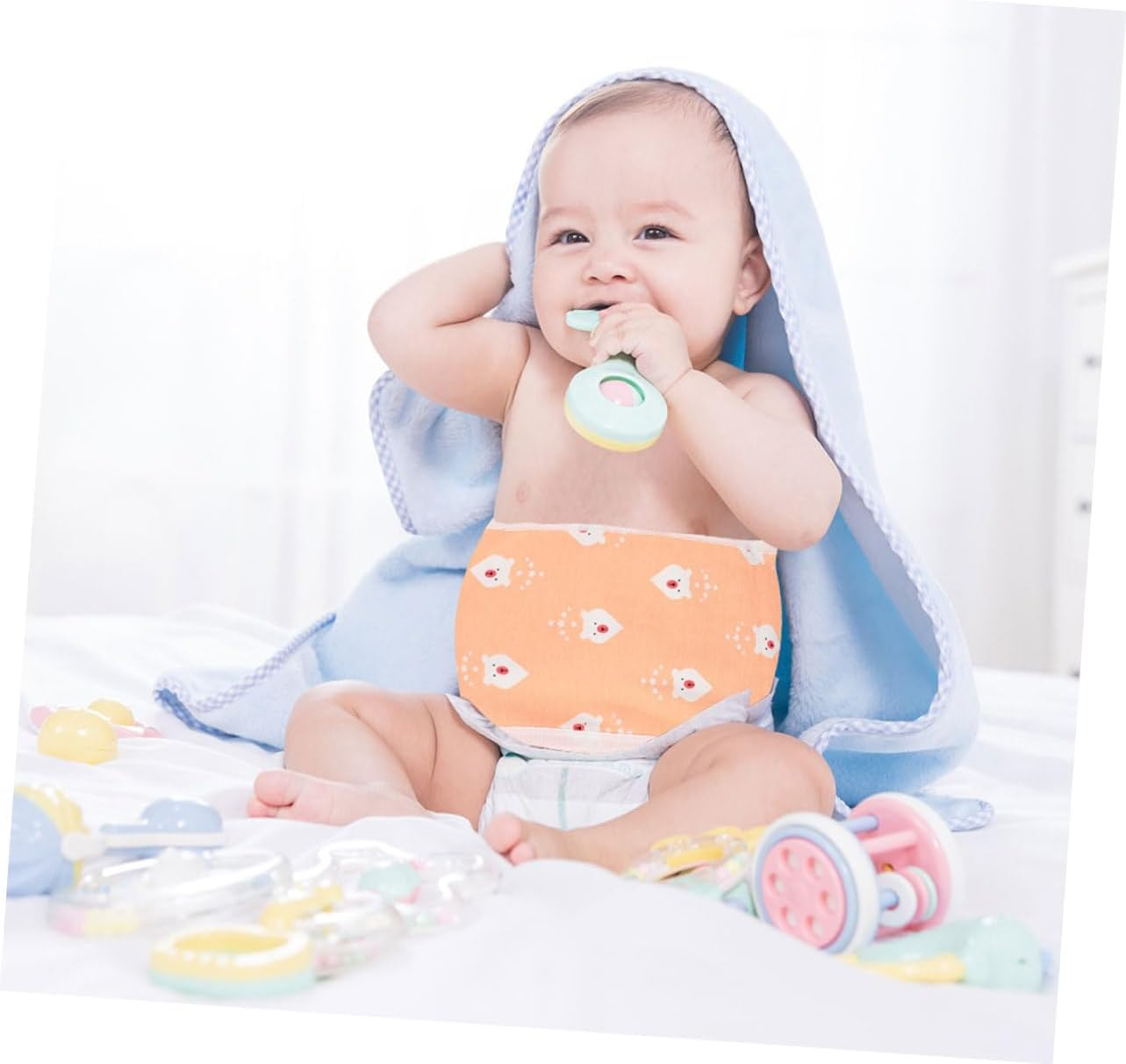 Newborn Cotton Belly Band Baby Belly Wrap Reusable Infant Navel Belt Soft Autumn Winter Protection Band for Newborns 80Cm Red Polar Bear Pattern