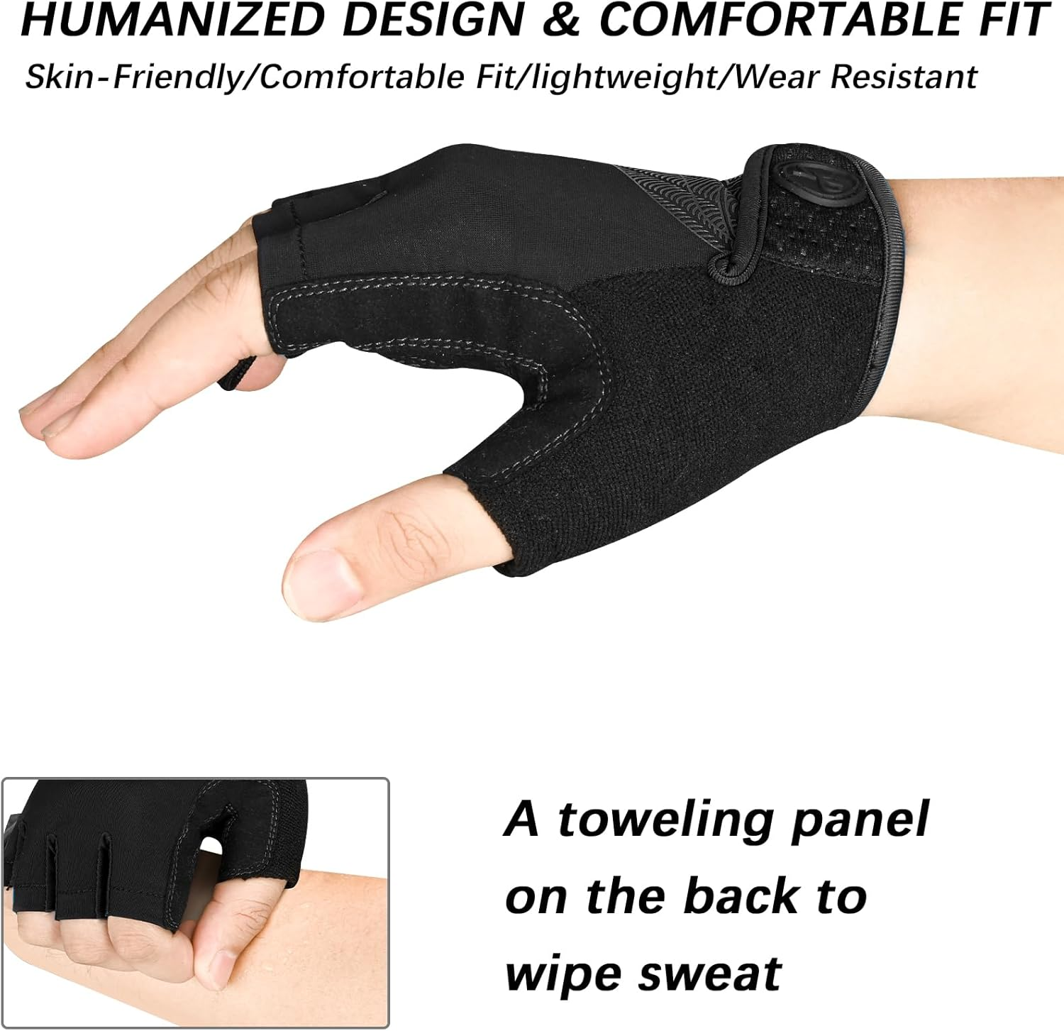 MOREOK Cycling Gloves Bike Gloves for Men/Women-[5Mm Gel Pad] Half Finger Bicycle Biking Gloves for Cycling/Weight Lifting/Gym/Motorcycle/Rowing/Outdoor Sports-128-Balck-S image number 1