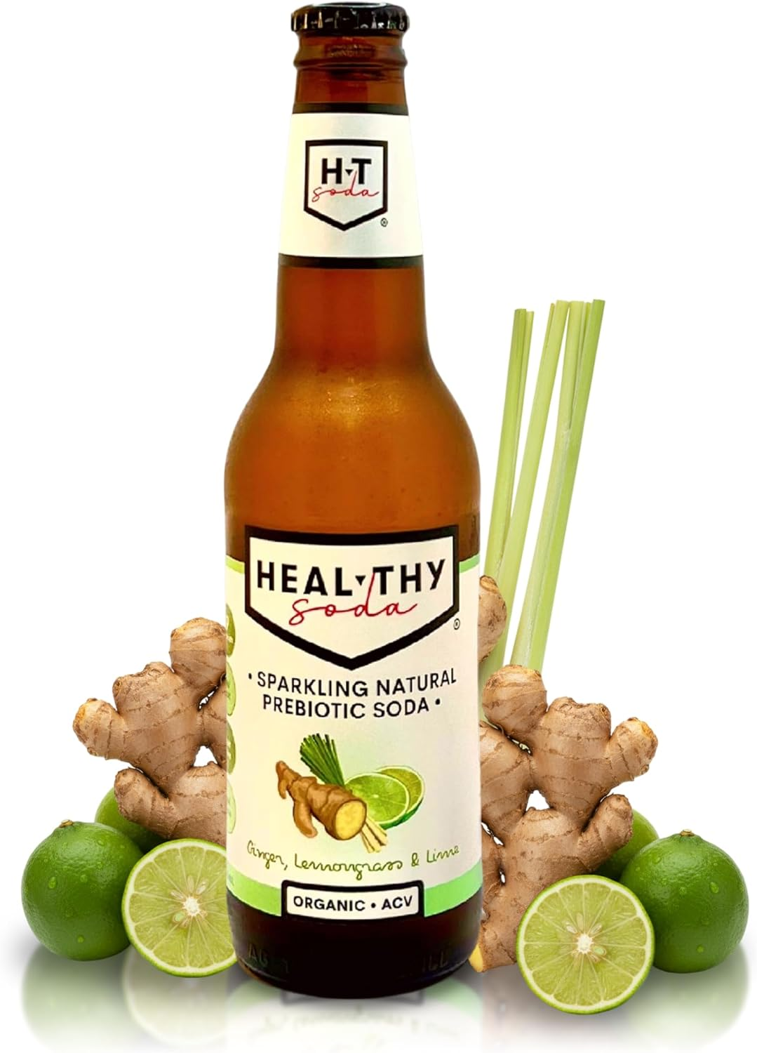 Heal Thy Soda, Ginger Lemongrass & Lime, 12X200Ml &ndash; Naturally Flavoured Sparkling Soda, Zero Sugar, Low Calorie, Infused with Real Fruit & Apple Cider Vinegar Mother, No Artificial Flavours image number 5