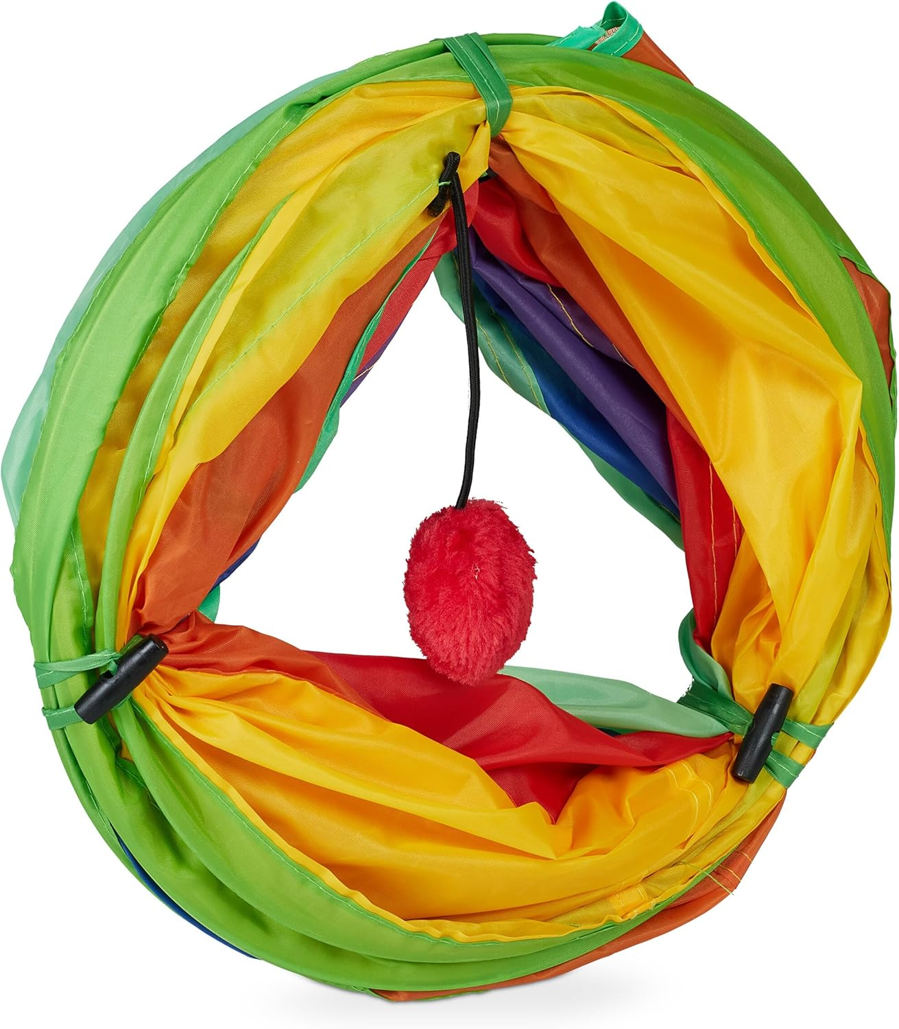 Relaxdays Cat Tunnel Foldable 115 X 25 Cm with Holes & Carry Bag, Interactive Cat Play Tunnel, Colourful image number 2