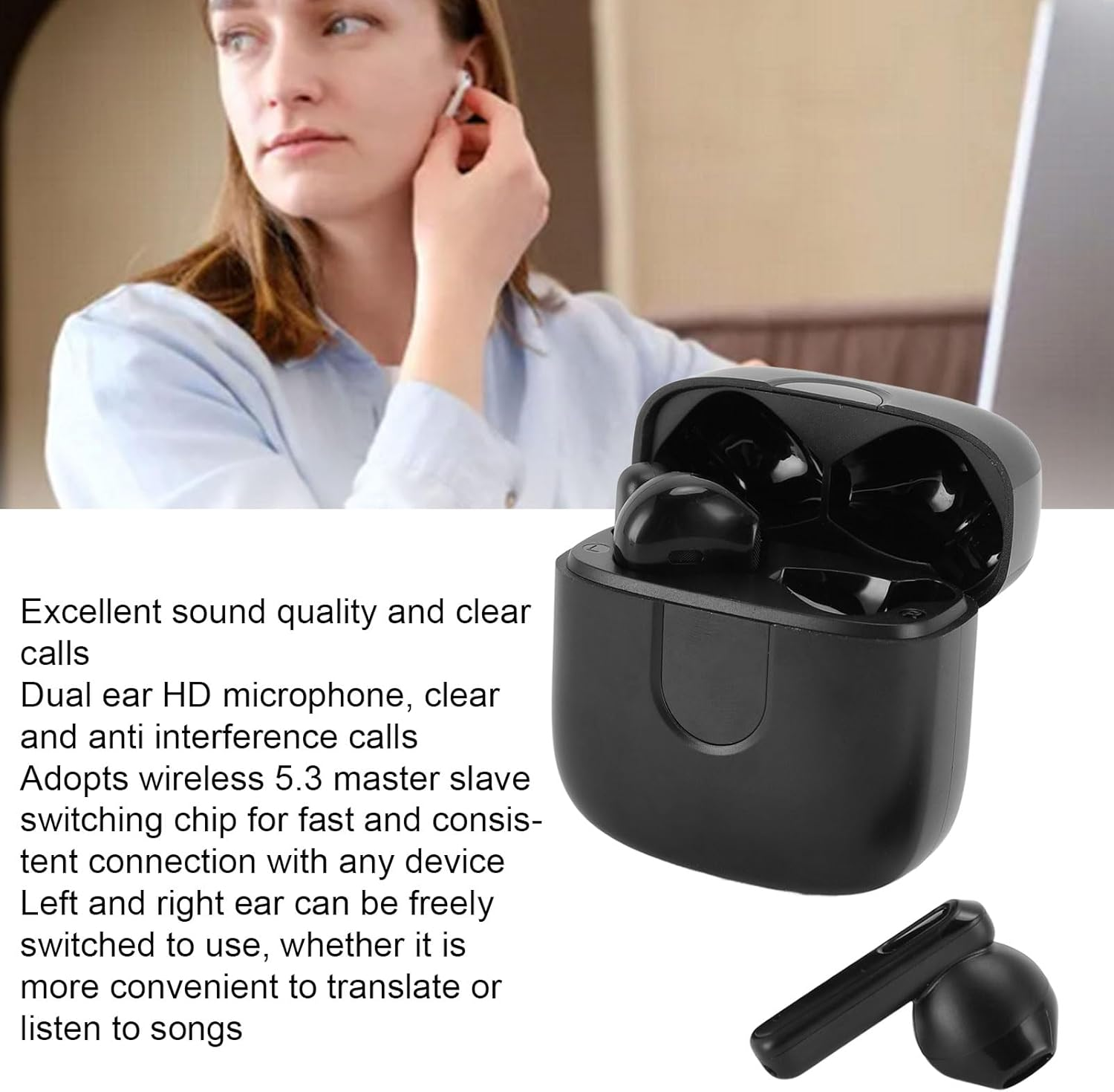 Voice Translator Earbuds, 137 Languages, 3 Modes, Real Time Online Translation Devices, Bluetooth 5.3 Simultaneous Translation Headphones for Business Contacts Travel