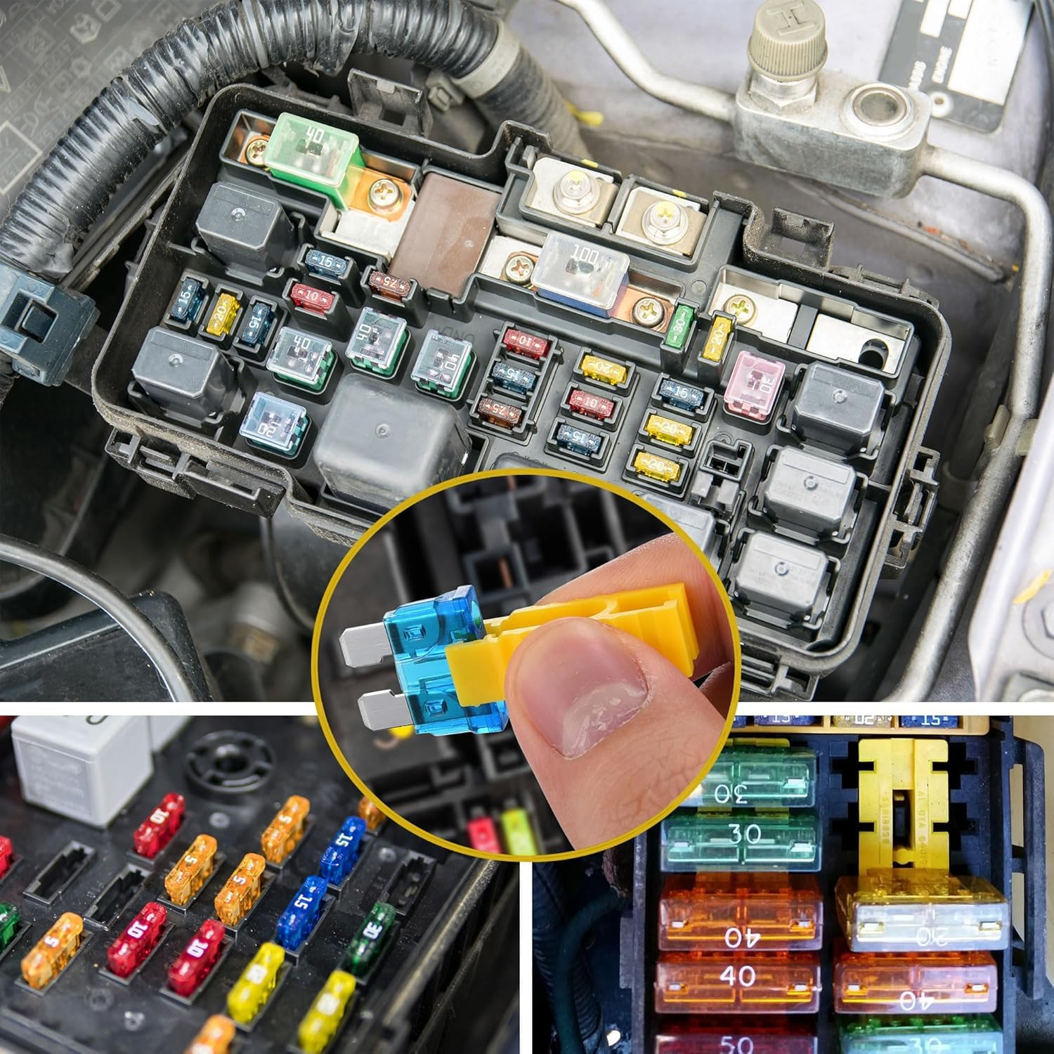 282Pcs Automotive Blade Fuses Kit | Standard/Mini/Low Profile (2A-40A) | Complete Car Fuse Set for Auto, Truck, Boat, RV & Marine | Includes Fuse Puller & Colour-Coded Case