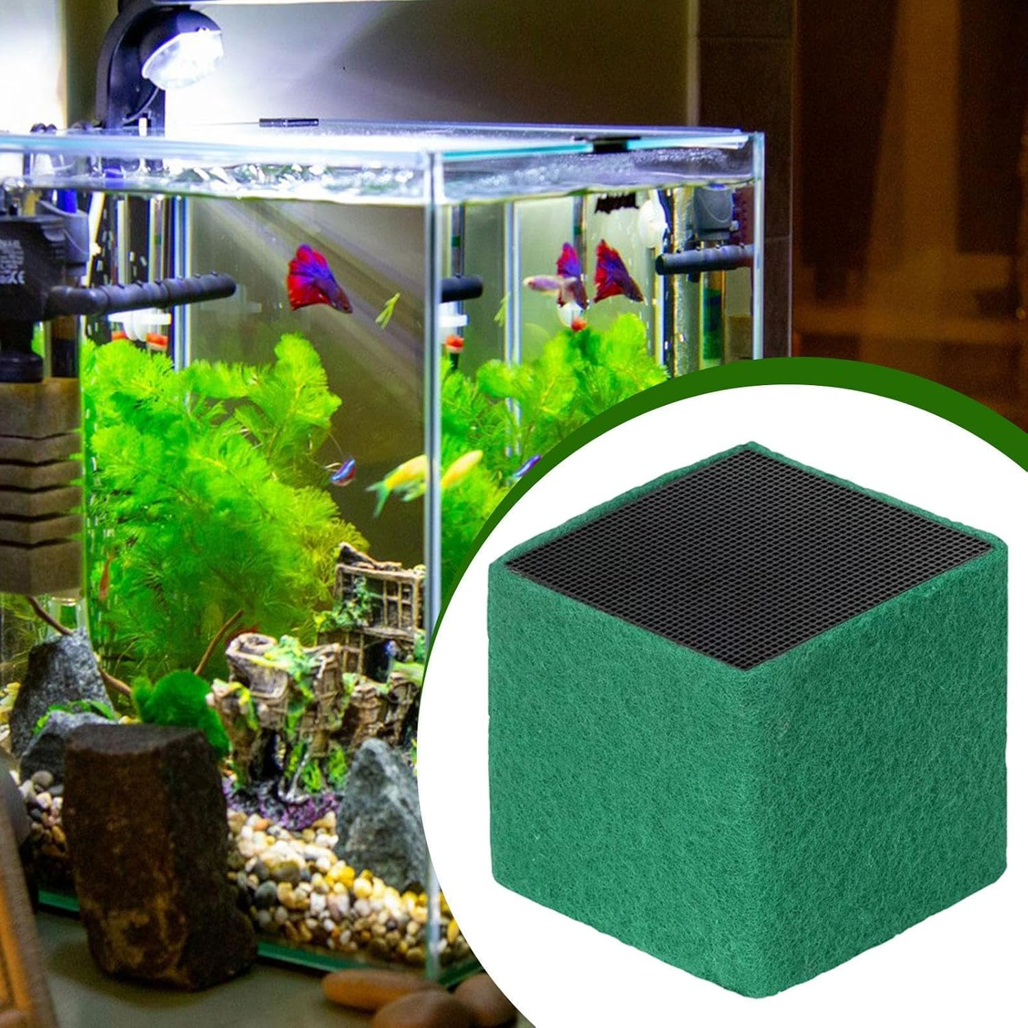 Sdlnklm Water Purifier for Aquariums, Cubes, Aquarium Accessories, Multi-Purpose and Usable Cleaning Device for Aquariums for Office Use, 10Cmx10Cmx10Cm image number 2