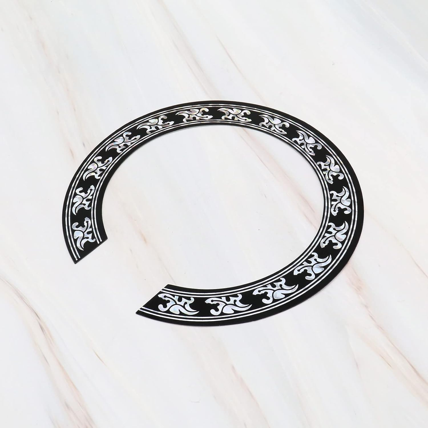 Ecsing 2PCS Guitar Sound Hole Sticker Self-Adhesive Acoustic Guitar Inlay Decal Classical Guitar Rosette Decoration Decal Musical Instrument Accessory 104Mm image number 3