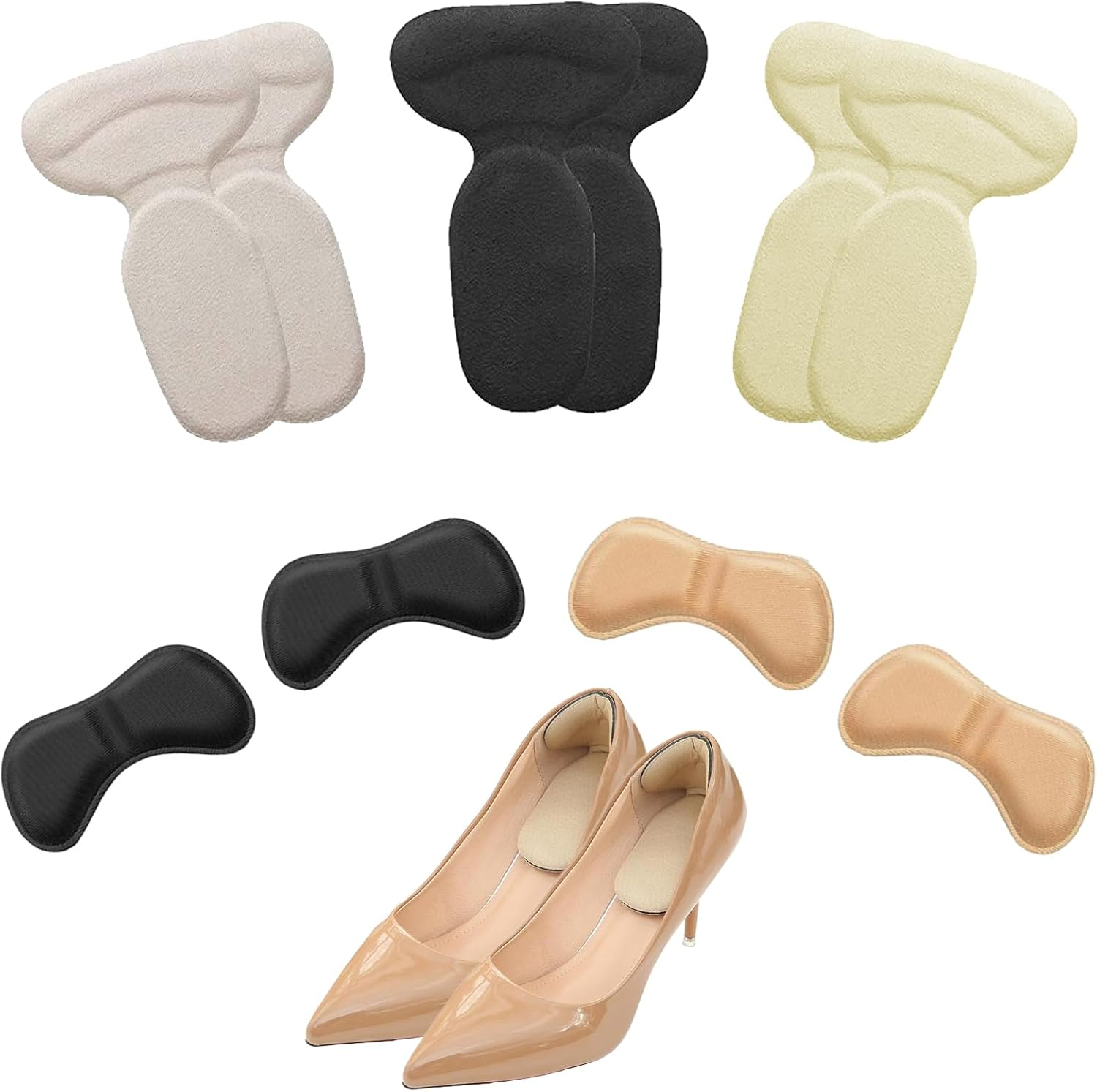 Reusable Heel Grips for Women Shoes, Heel Pads for Shoes That Are Too Big, Self-Adhesive Heel Protector Inserts for Blister Prevention and Loose Fit Adjustment, Cushioned Design, 10 Pack image number 5