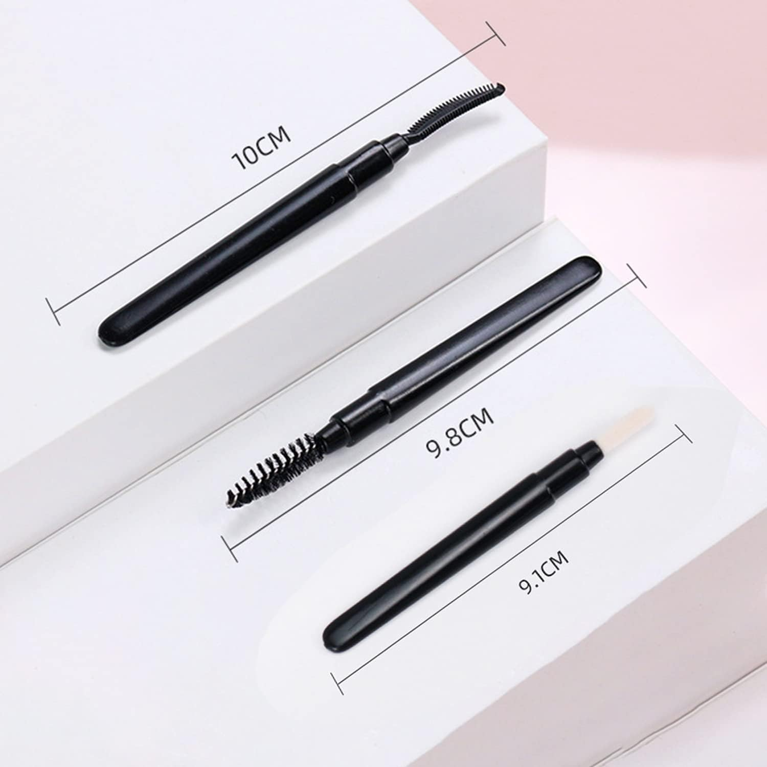 Ksvsonrvi 3PCS Mini Eyebrow Brush, Eyelash Brush, Lip Brush Set with Cap，Reusable Portable Mascara Wands Lipstick Makeup Brushes Applicators Kits image number 1