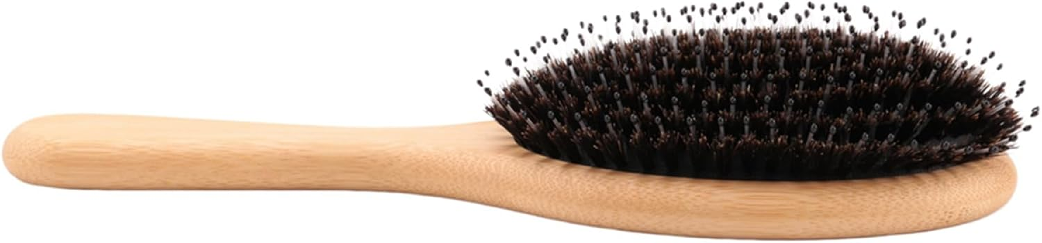 Hair Brush Boar Bristle Hair Brush with Nylon Pins Bamboo Paddle Detangler Brush Detangling Adding Shine Brushes Daily Use for Conditioning Improve Hair Texture image number 4