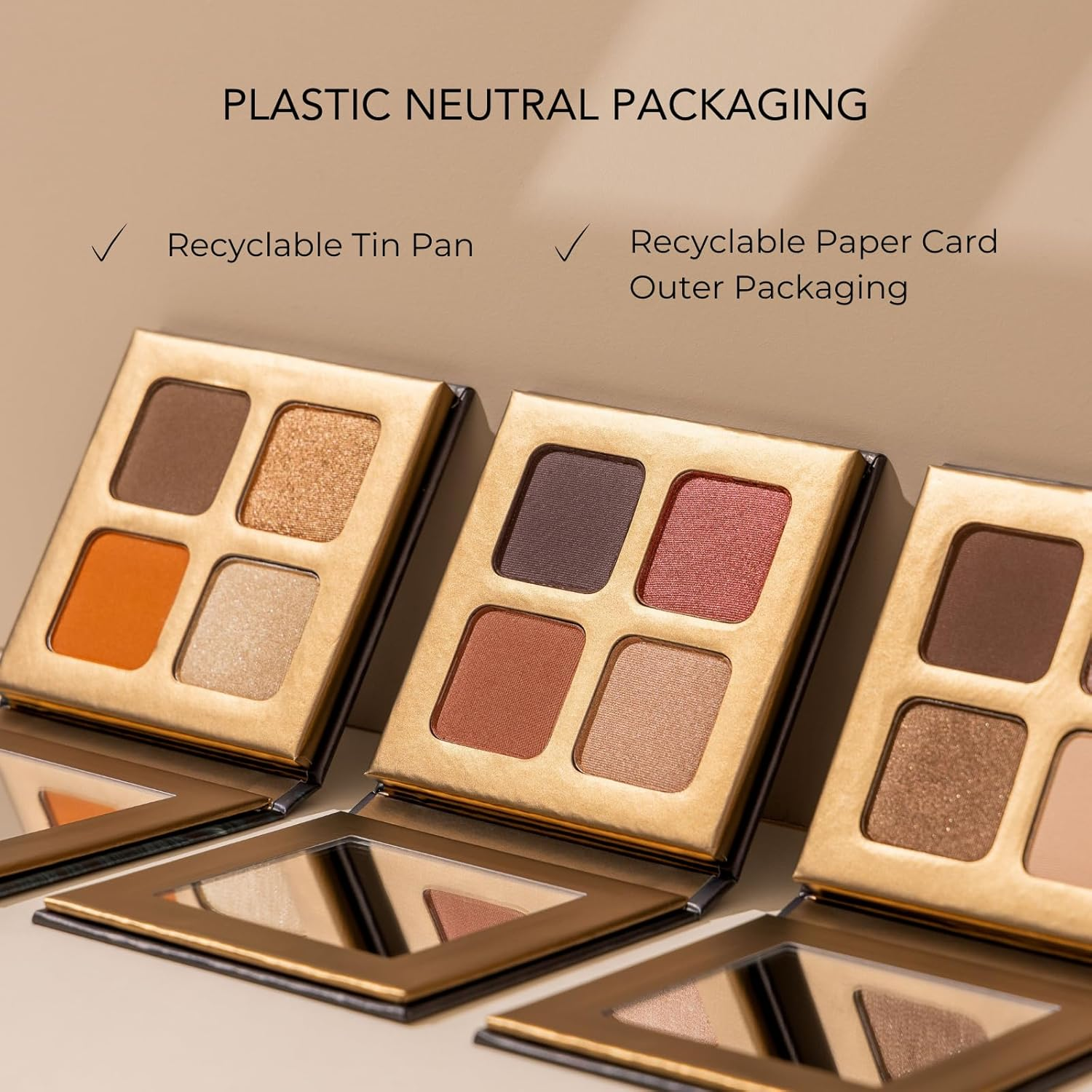 INIKA Eyeshadow Quad - Sunset | Blendable, Natural Mineral Pigments, Sunset and Neutral Tones, Long Lasting, Matte and Shimmer image number 2