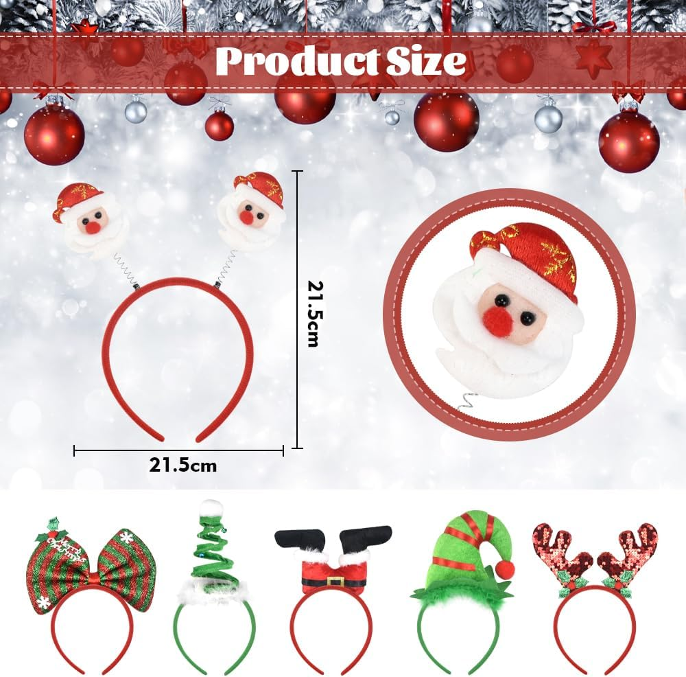 LANSKYLAN Pack of 6 Christmas Headbands image number 3