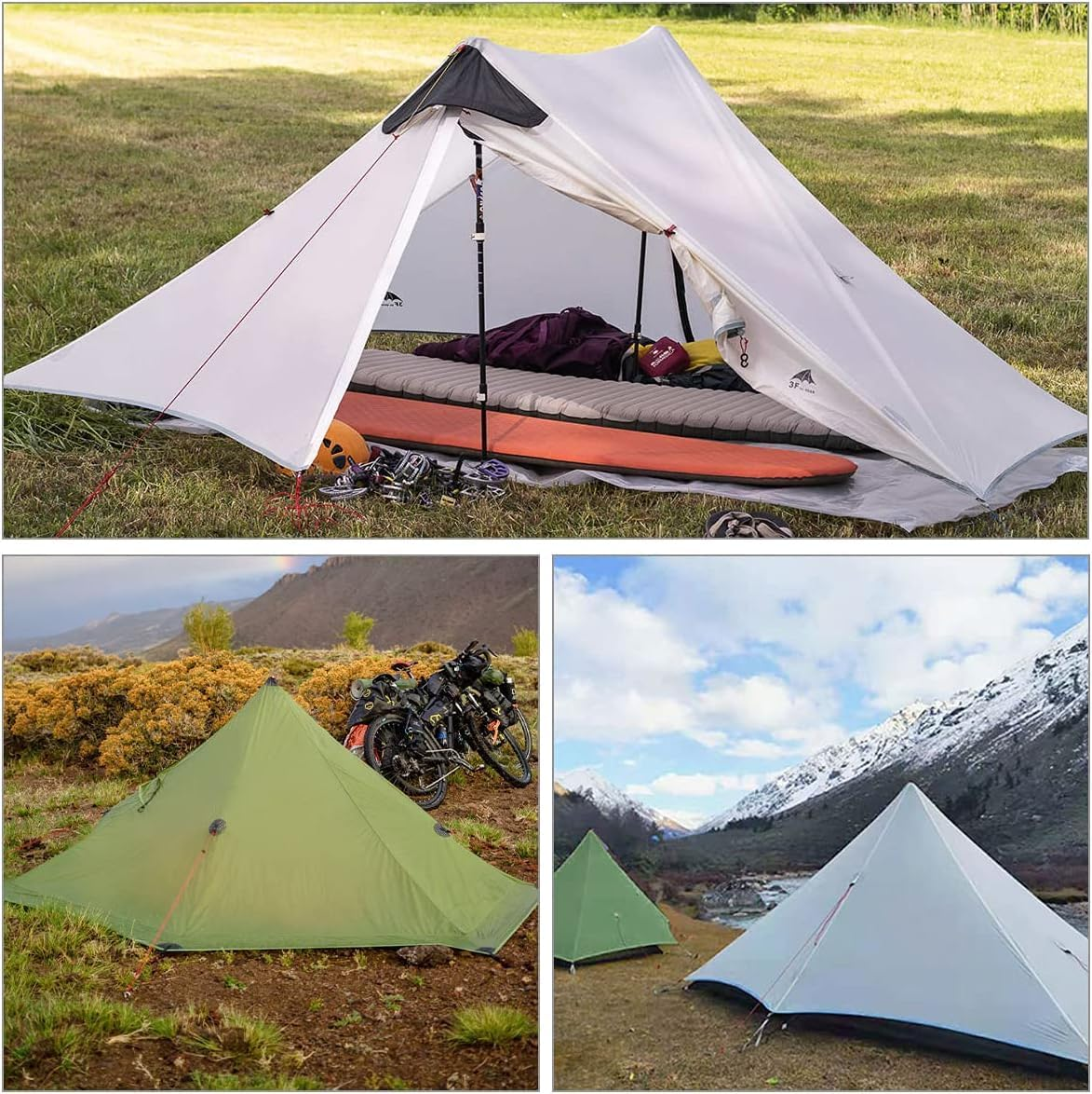 Ultralight Tent 3-Season Backpacking Tent 1 Person/2 Person Camping Tent, Outdoor Lightweight Lanshan Camping Tent Shelter, Perfect for Camping, Trekking, Climbing, Hiking image number 1