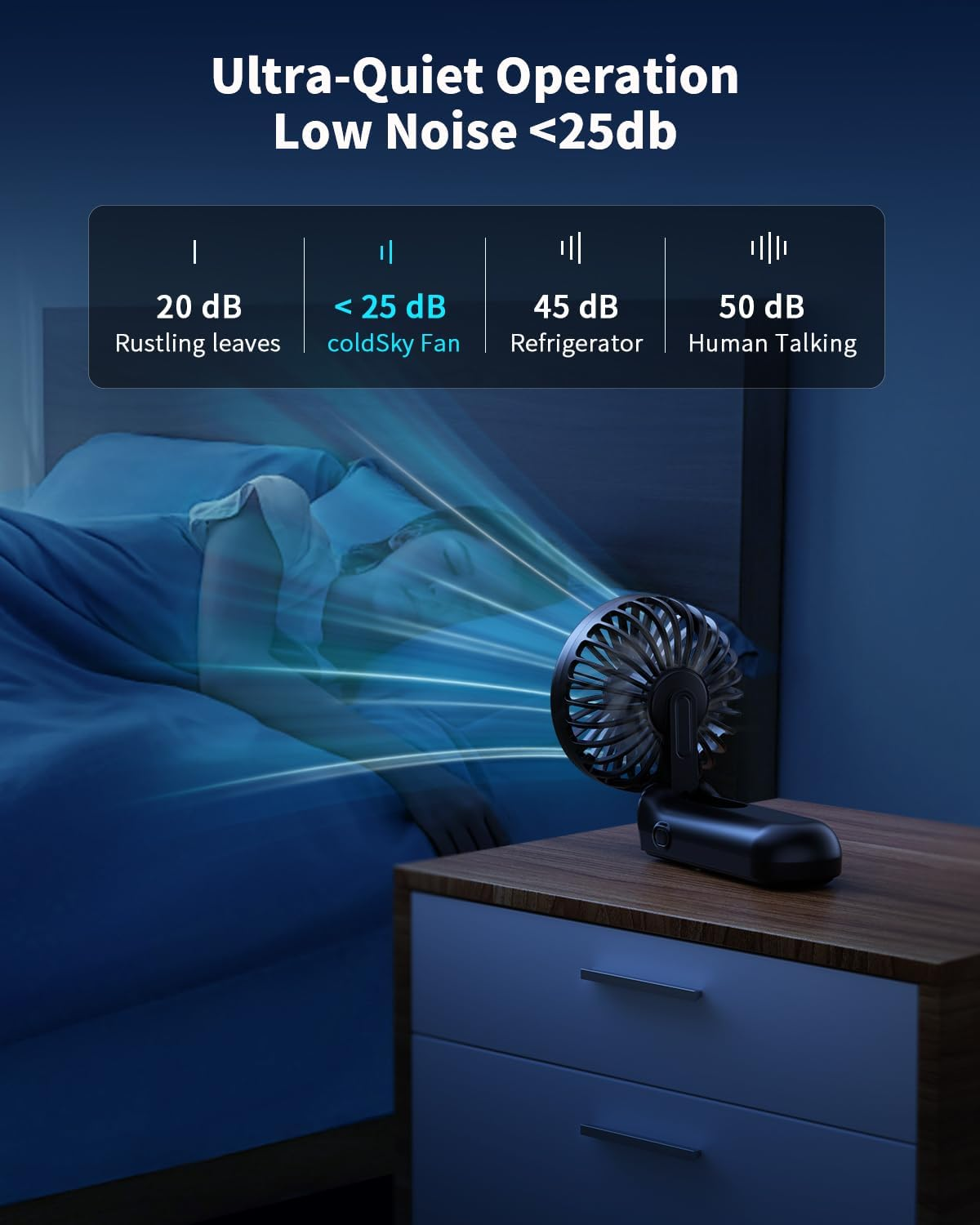 Handheld Fan, Foldable Portable Fan with LED Display, 3000Mah Battery Operated Mini Hand Held Fan, Handheld/Neck/Desk 3 in 1 Personal Small Fan for Eyelash Makeup Travel Beach Outdoor Black image number 3