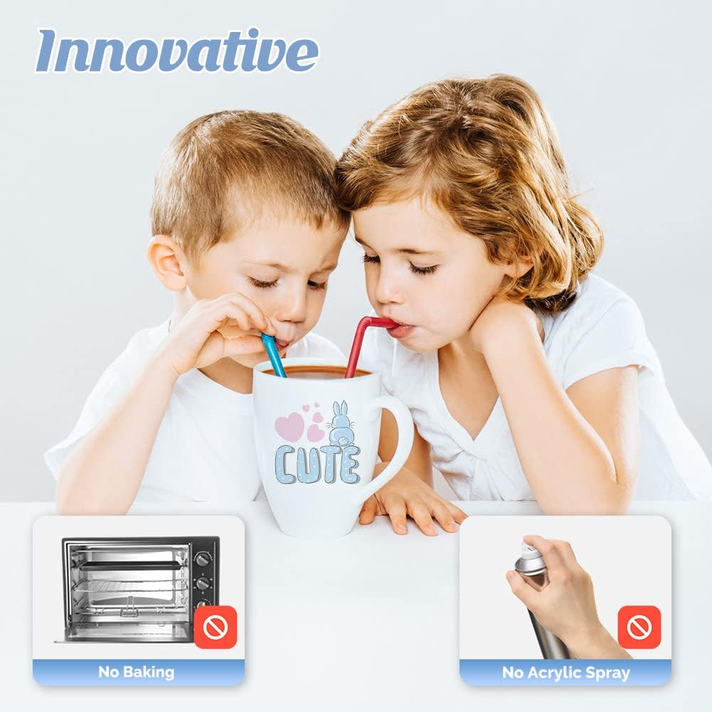 Transourdream 3D Waterslide Decal Paper for Inkjet & Laserjet Printers (A4,10 Sets) Clear Transparent Printable Water Transfer Paper for DIY Tumblers, Mugs, Ceramics, Glass（Tod-Au-3Dws-C10） image number 4