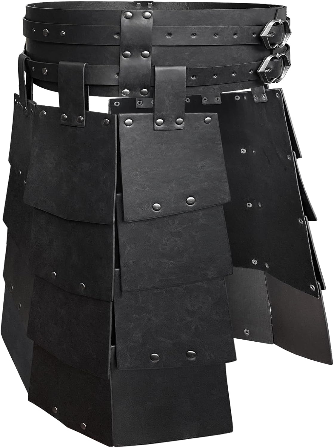 Hiifeuer Medieval Faux Leather Wide Belt Thigh Armor, Retro Double Sides Waist Armor, Mercenary & Knights Skirt for LARP