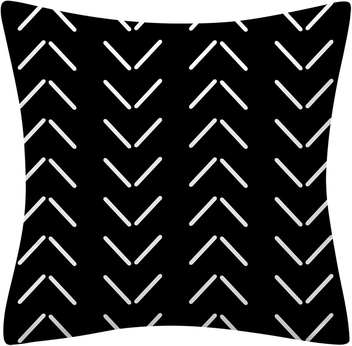 Drmstow Set of 4 Pillow Covers 18X18 Inches Black and White Boho Throw Pillow Covers Modern Geometric Pattern Decorative Cushion Pillowcases for Home Decor Couch Bedroom Sofa Chair Car image number 4