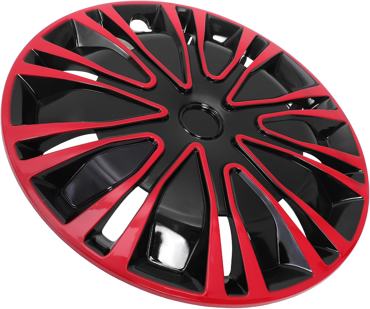 LALADEFIEE 14-Inch Car Hubcaps Decorative Hub Cover Red Black 2-Tone Universal Wheel Rim Covers Automotive Wheel Hub Caps for Cars image number 5