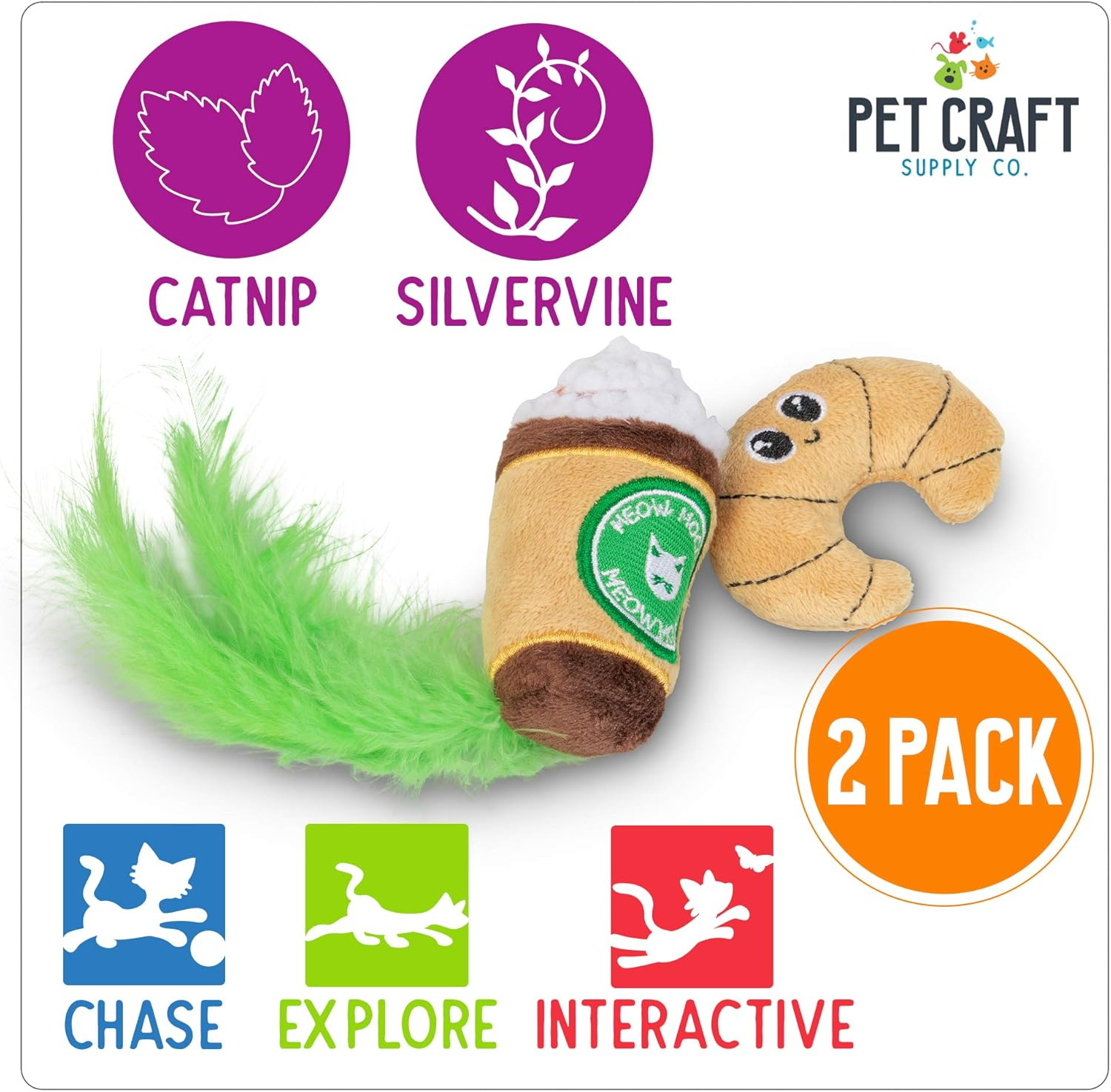 Pet Craft Supply Silly Snacks and Funny Food Crinkle Cuddling Catnip and Silvervine Interactive Cat Toys - Great for Indoor Cats, Kittens or Medium Breeds image number 6