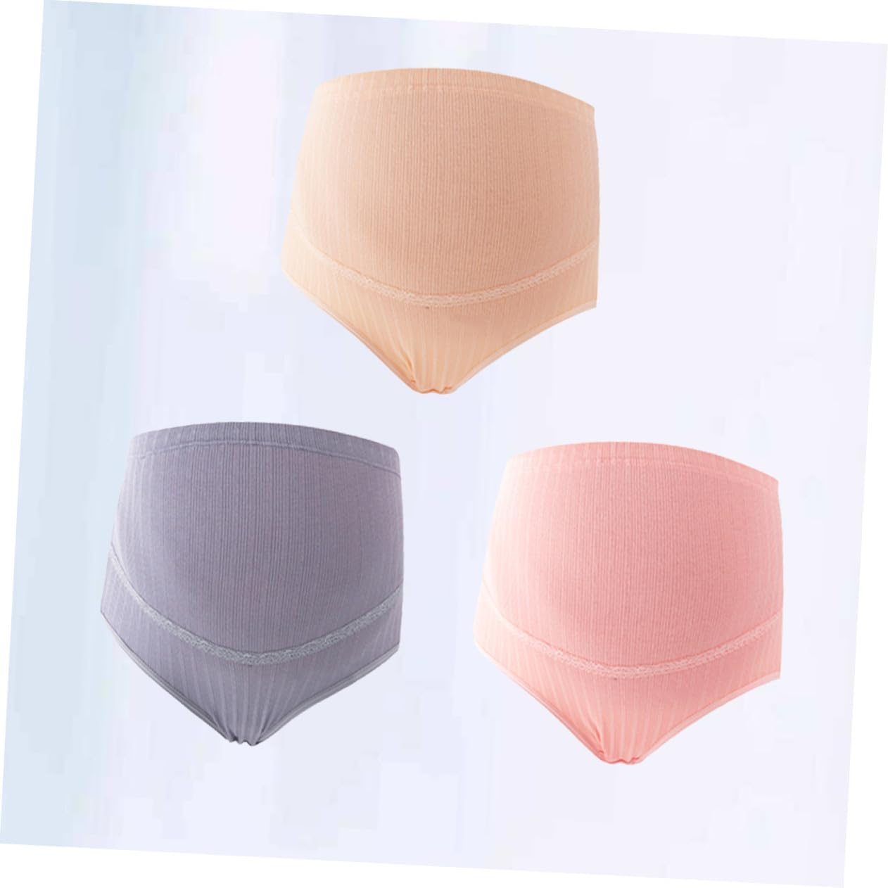 3Pcs Bonds Maternity Underwear High Waist Cotton Briefs Splice Stomach Lift Women Pregnancy Pants image number 5
