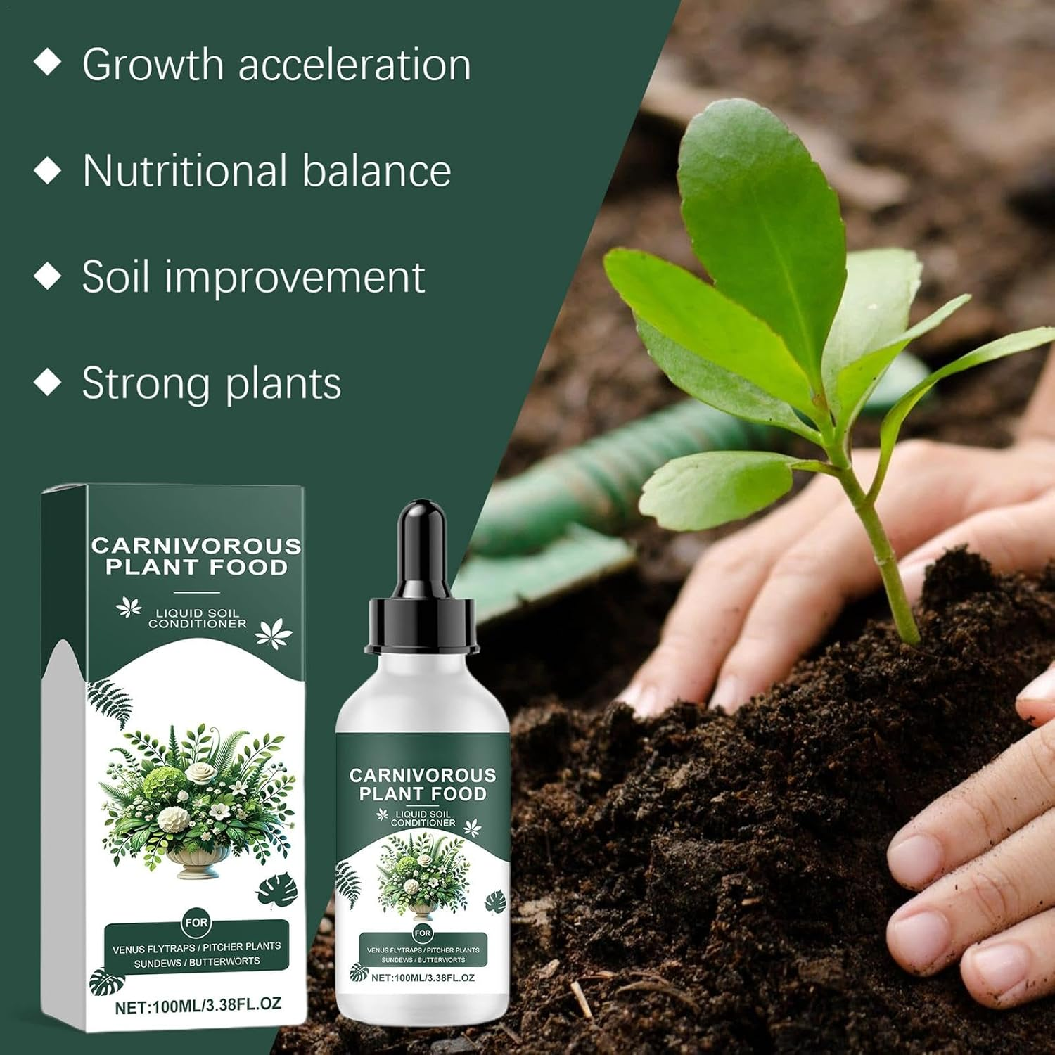 Carnivorous Plants Liquid Fertilizer, 100Ml Plant Fertilizer, Venus Fly Trap Plant Food, Plant Food Indoor House Plant, Tropical Plant Fertilizer, Tropical Plant Fertilizer Drops for Venus Flytraps image number 4