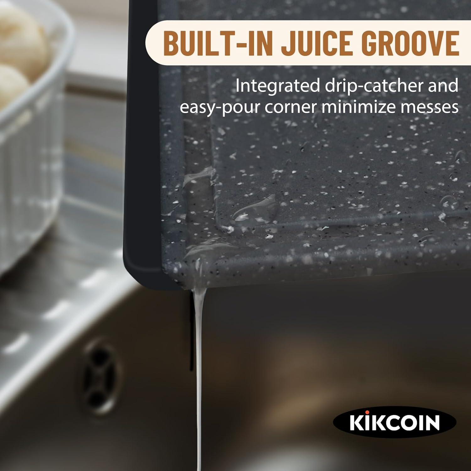 Kikcoin Plastic Cutting Coards for Kitchen, 3-Piece Large Cutting Board Set Dishwasher Safe Chopping Boards with Non-Slip Feet and Juice Grooves, image number 1