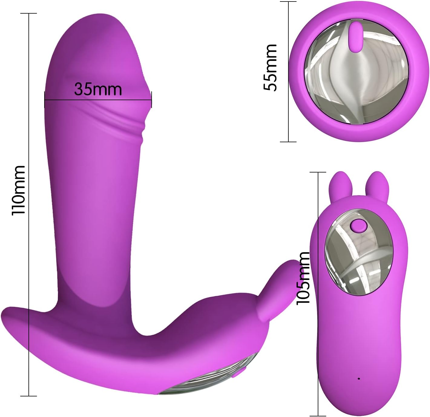 Handheld Multi-Mode Portable Bed Exercise Tool Back Massager Rechargeable Soft Silicone Multifunctional Massager Toy (Violet) image number 3