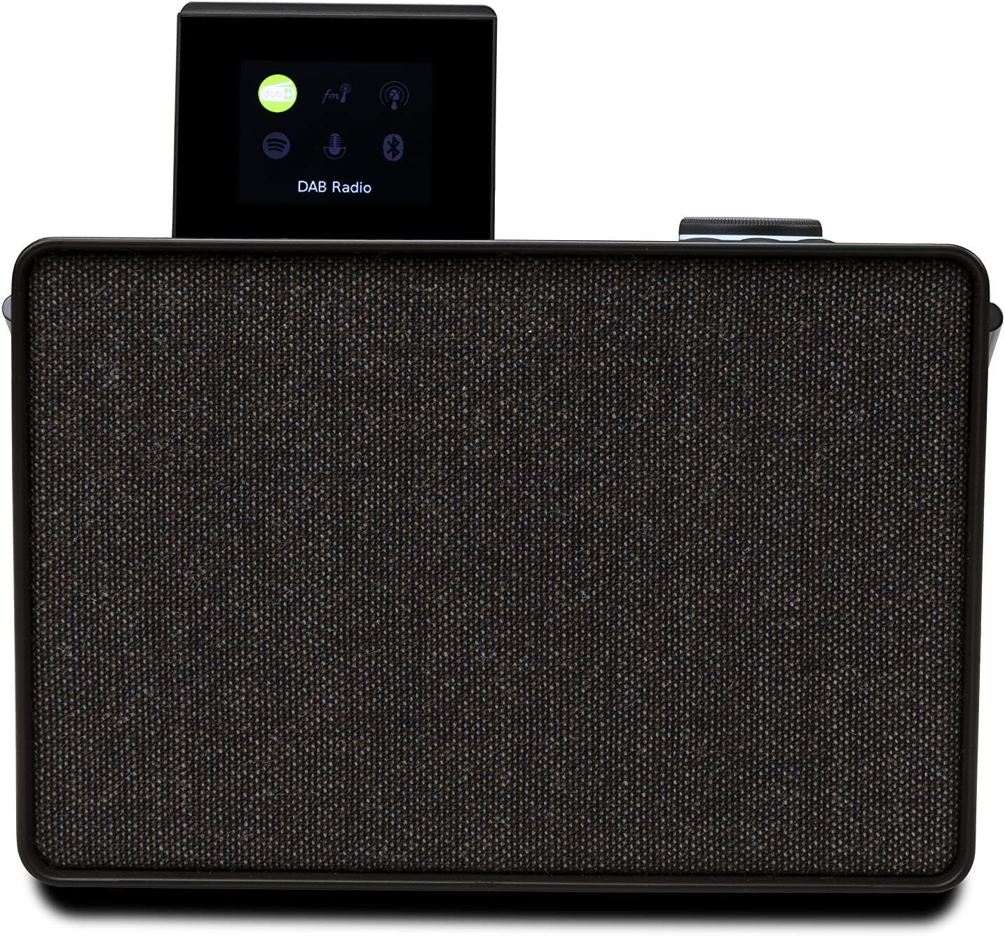 Pure Evoke Play Portable Music System for Indoors and Outdoors - DAB+/FM Radio, Internet Radio, Podcasts, Spotify Connect, Bluetooth, Foldable Colour Display (Coffee Black)
