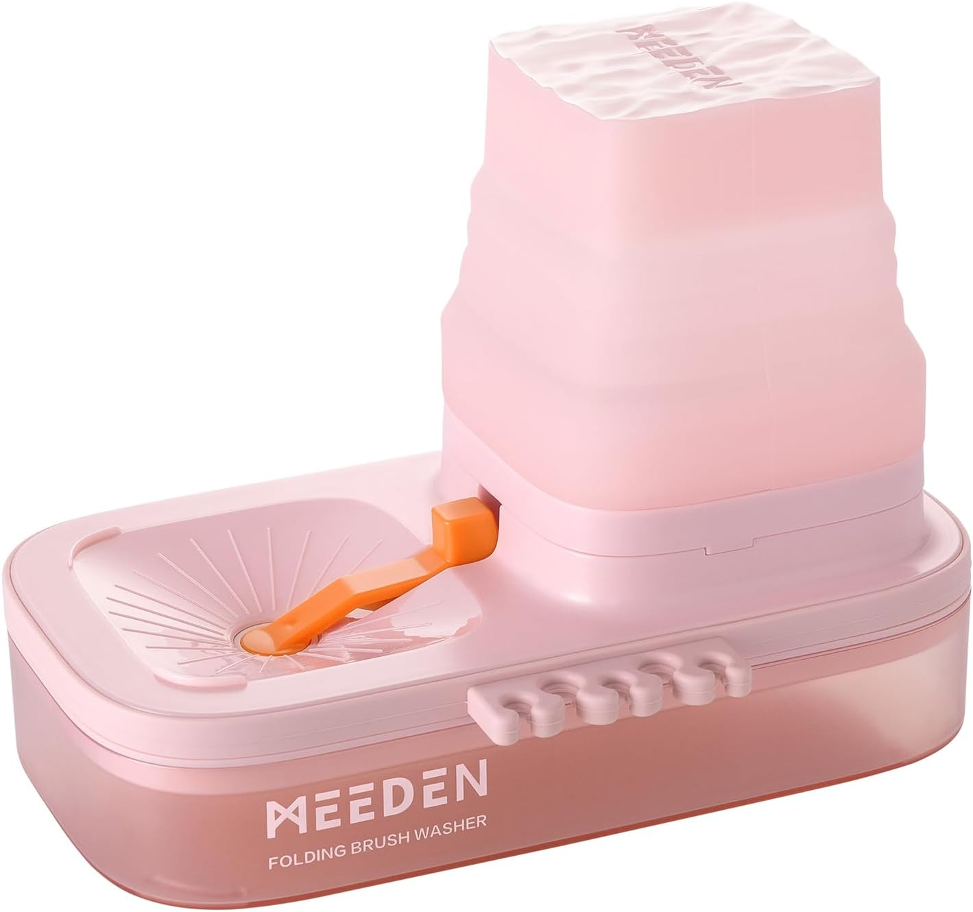 MEEDEN Portable Paint Brush Cleaner: Paintbrush Rinser with 5-Slot Silicone Brush Holder - Brush Washer for Acrylic Watercolor & Water-Based Paints, Blue