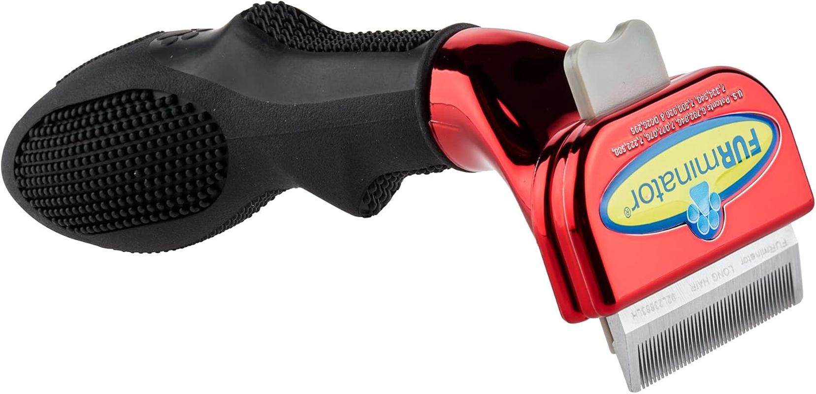 Furminator Deshedding Brush Comb Tool for Long Hair Small Dogs, Metallic Red image number 4