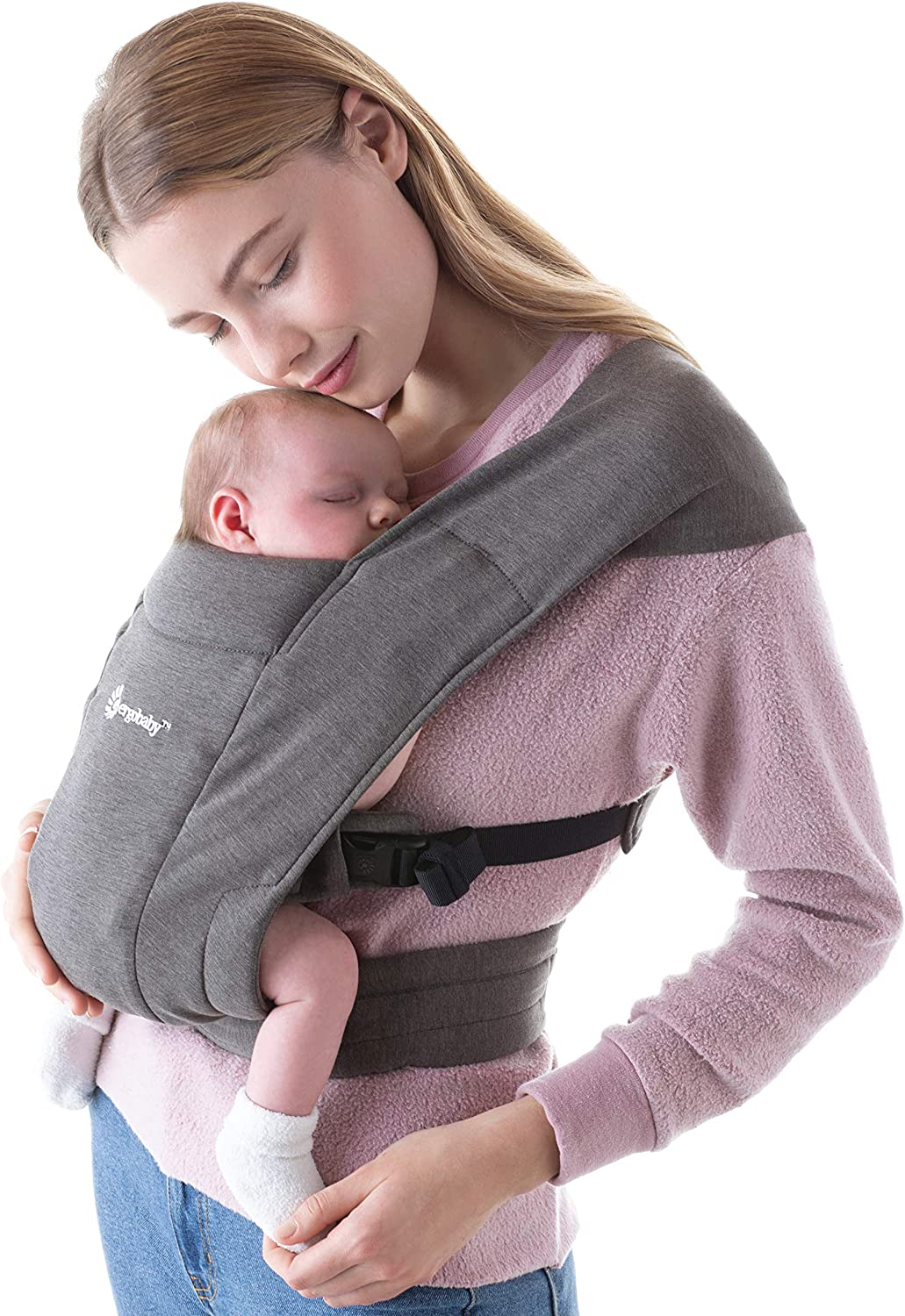 Ergobaby Embrace Cozy Newborn Baby Wrap Carrier (7-25 Pounds), Ponte Knit, Heather Grey