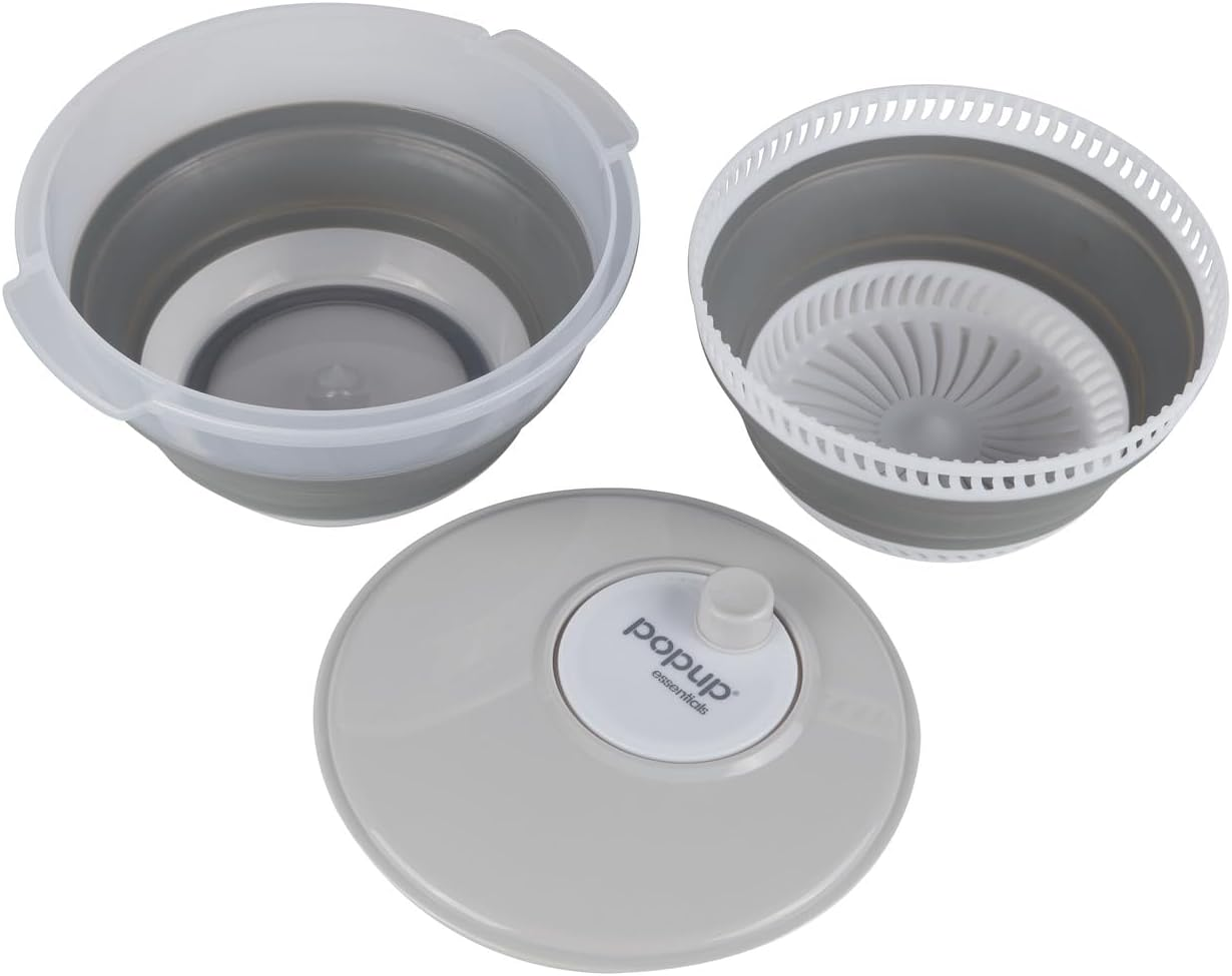 Popup Essentials Salad Spinner - Space Saving for Your Kitchen, Caravan or Camping Kit. image number 1