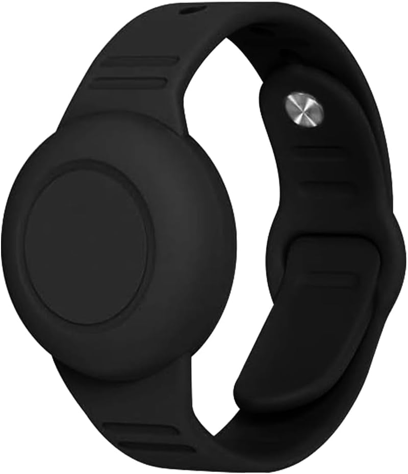 Aircawin Waterproof Airtag Bracelet for Kids,2 Pack Silicone Hidden Airtag Wristband Kids,Anti-Lost Apple Airtag Holder Case for Toddler,Airtag Case Cover Watch Band GPS Tracker for Child Black+Blue