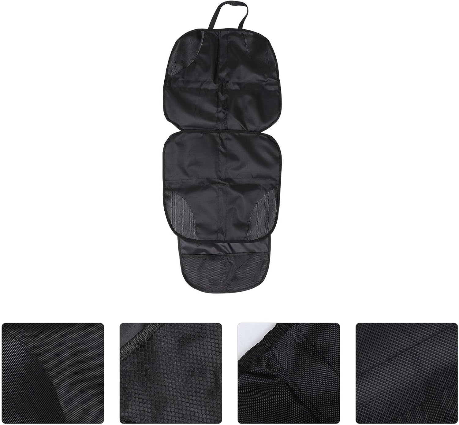 DECHOUS Car Seat Protector Mat with Padding and Large Mesh Storage Pockets Auto Protector for Seats Easy Installation Black Cover for Car Interior Cleanliness image number 2