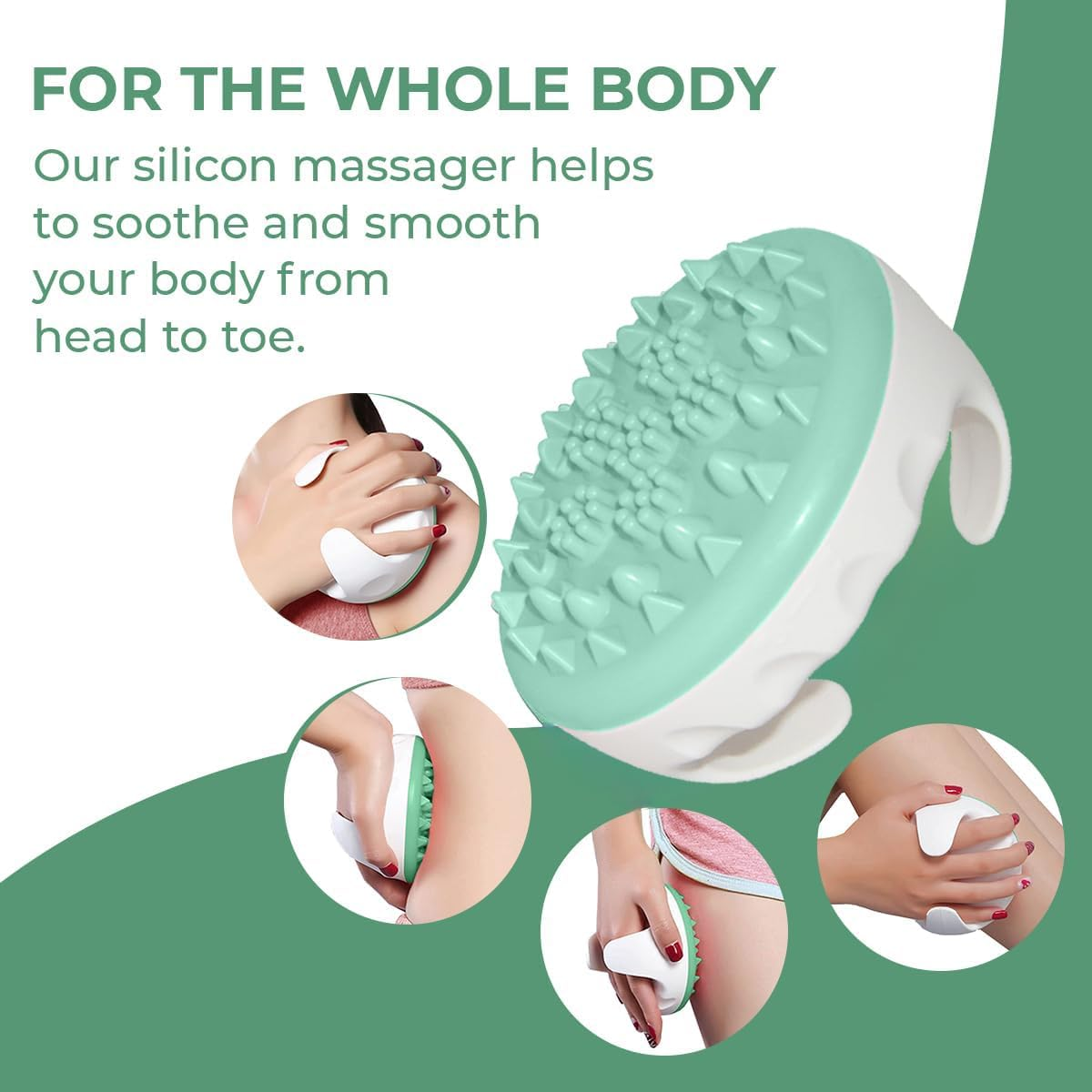 Cellulite Remover anti Cellulite Massager Roller - Anticellulite Fascia Blaster for Cellulite Treatment - Improves Fat Deposits Use Cellulite Brush & Silicone Body Scrubber Shower Bath Brush(2 Pack) image number 4