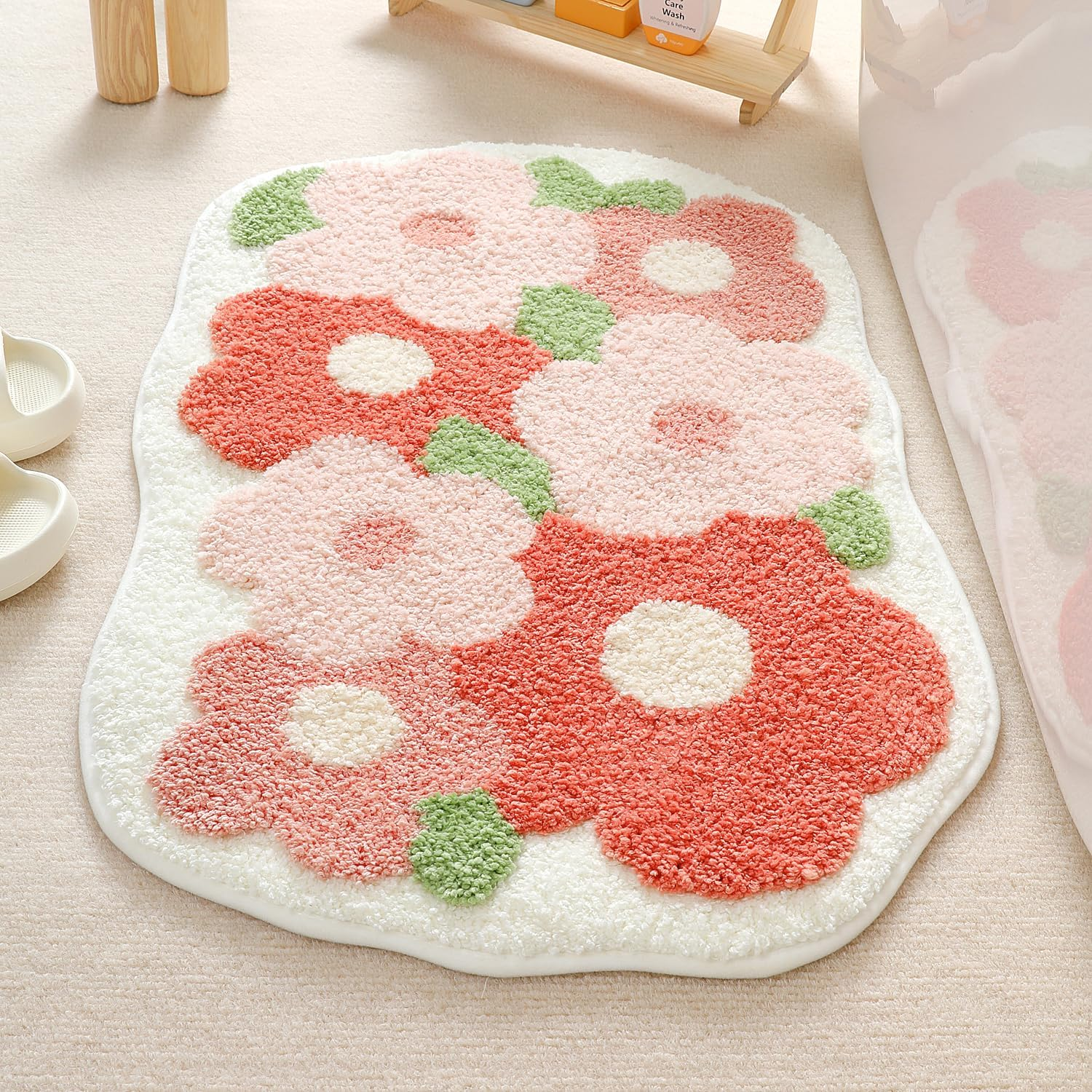 Molesun Cute Bath Mat, Extra Soft Absorbent Bath Mat, Non-Slip Comfortable Bath Mat, Rug for Bathtub, Shower, Bathroom, Machine Washable, 40 X 60 Cm