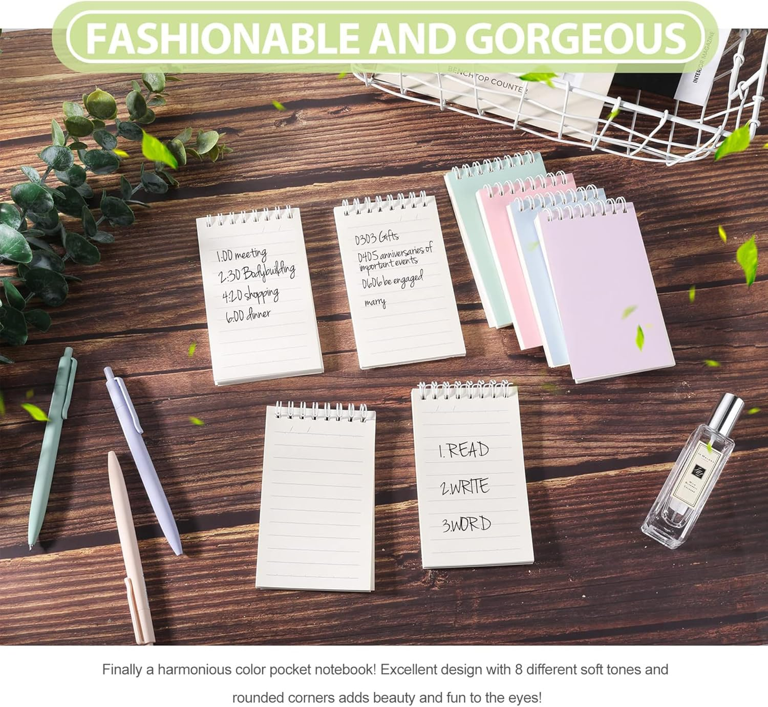 Small Pocket Notebook Mini Notebooks Bulk Small Spiral Notepads with 6 Colors, 3X5 Pocket Spiral Notepads with Lined Pages,Memo Note Pads for Kids, Work, Office, School image number 2