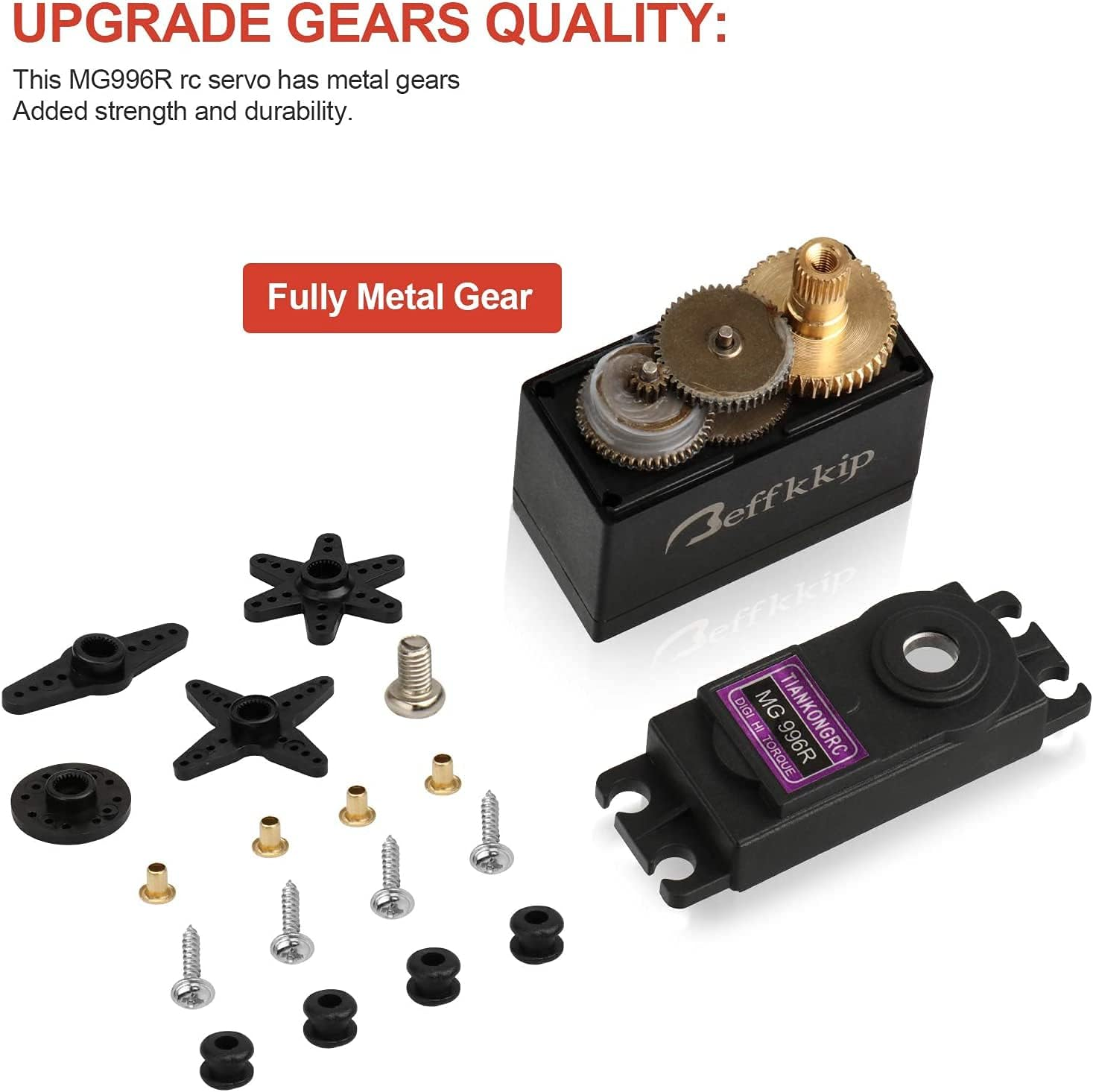 RC Servo MG996R Servo 2Pcs Metal Gear High Speed Torque Digital Servo Motor for RC Helicopter Airplane Car Boat Mechanical Arm Biped Robot Waterproof image number 6