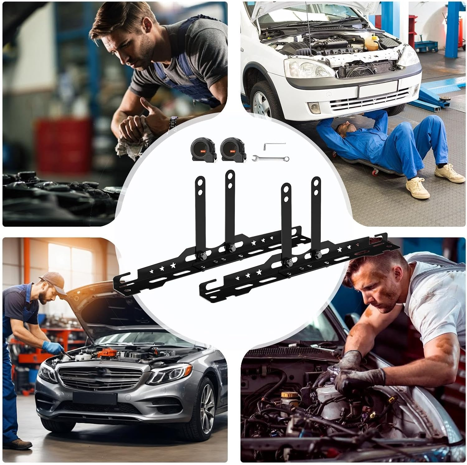 Alignment Tools Automotive - Camber Measuring Tool,Wheel Alignment Device with 2 Measuring Tapes for Car Maintenance Home Garage Shop Trailer image number 1