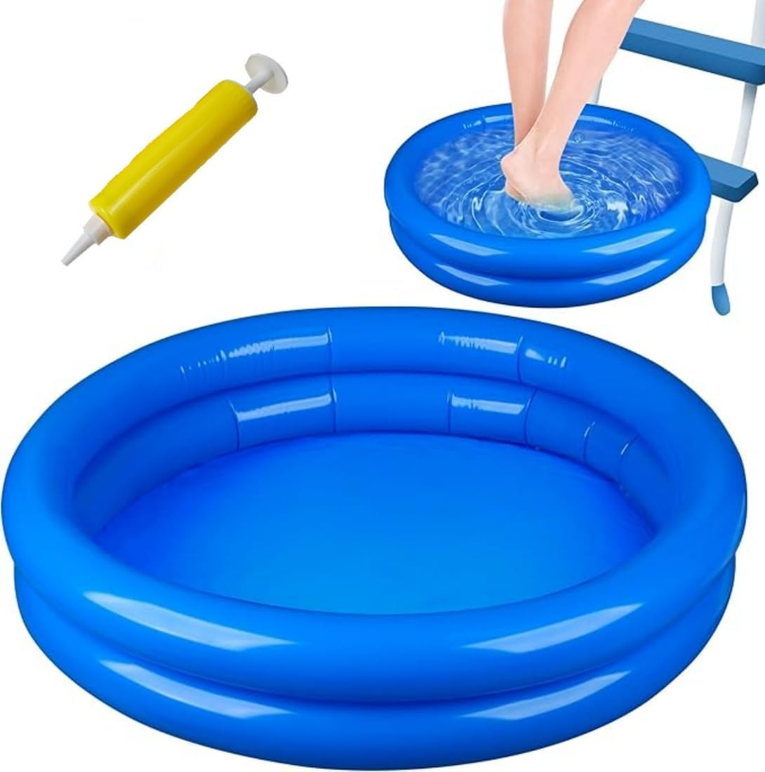 2 Pack Inflatable Foot Bath Tub for Pools, Portable Soaking Wash Basin with Pump, above Ground Pool Accessories, Fits Entry Ladder, Lightweight Foldable Foot Soaker ﻿ image number 1