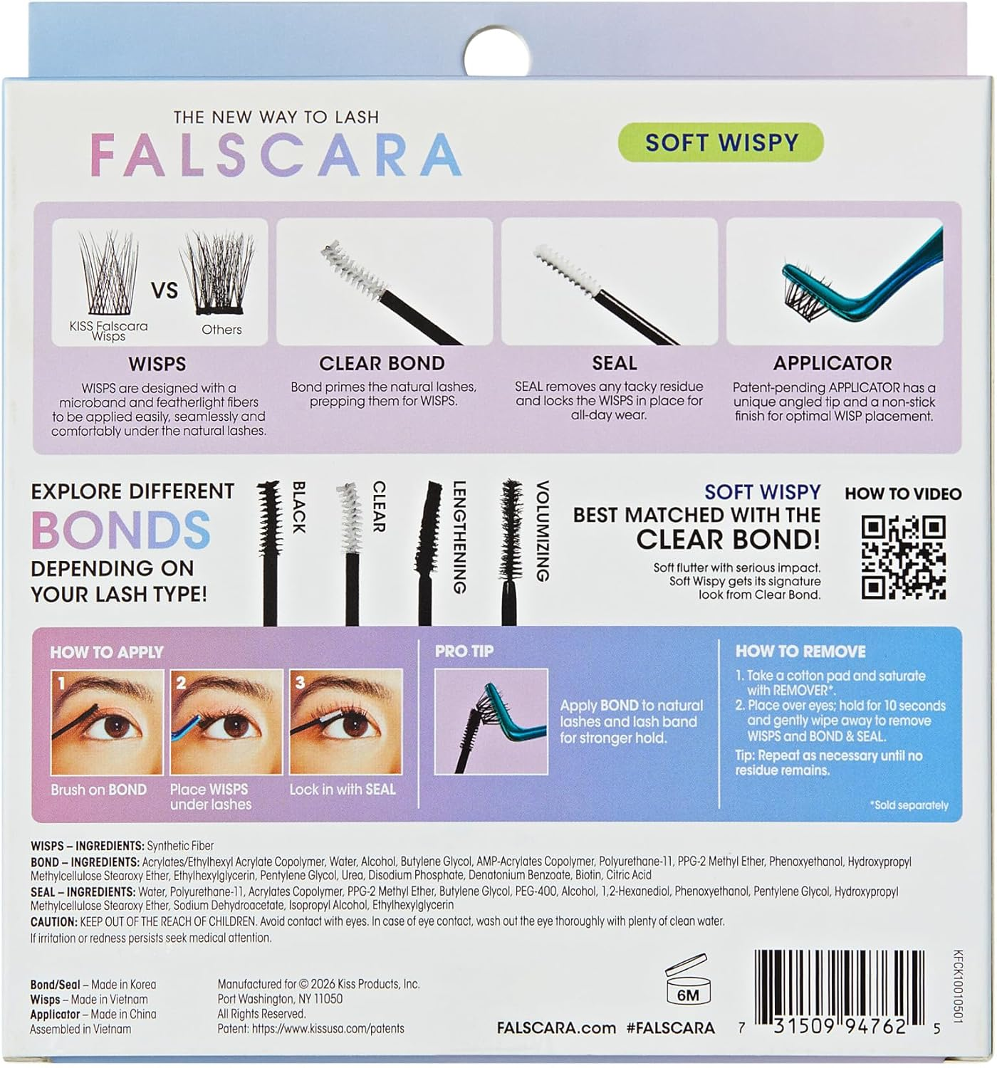 FALSCARA Clear Band False Eyelashes, Lash Extension Kit, Feathery & Wispy, Natural Volume, 8Mm-10Mm-12Mm, Includes Bond & Seal, Precision Applicator & 36 Lash Clusters image number 5