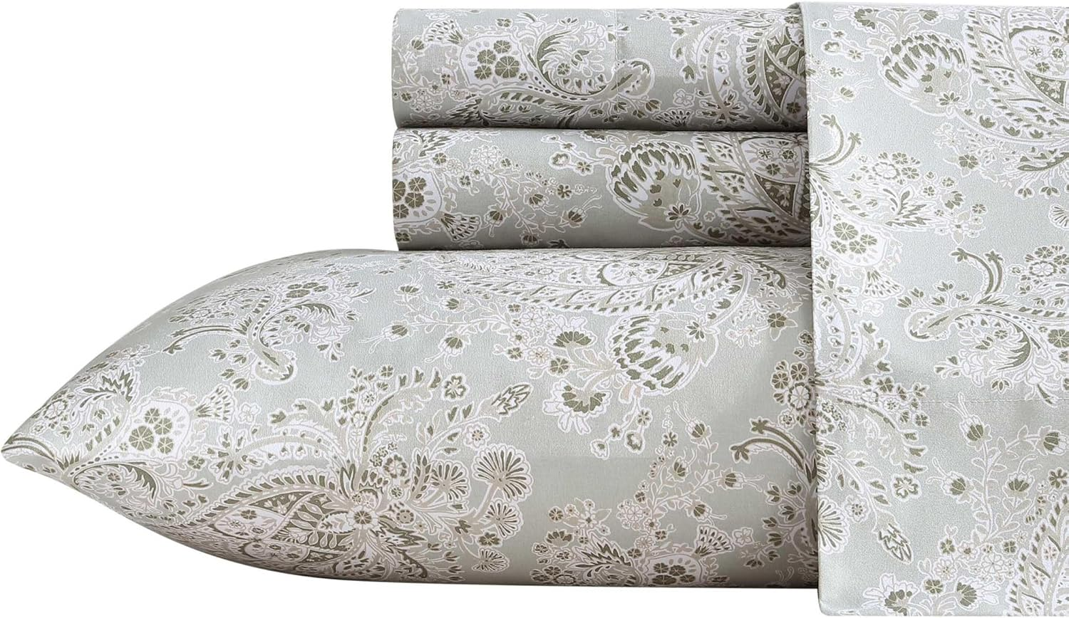 Wrangler - Twin Sheet Set, Silky & Lightweight Bedding Set, Paisley Home Decor, Oeko-Tex Certified (Prairieland Paisley Blue, Twin)