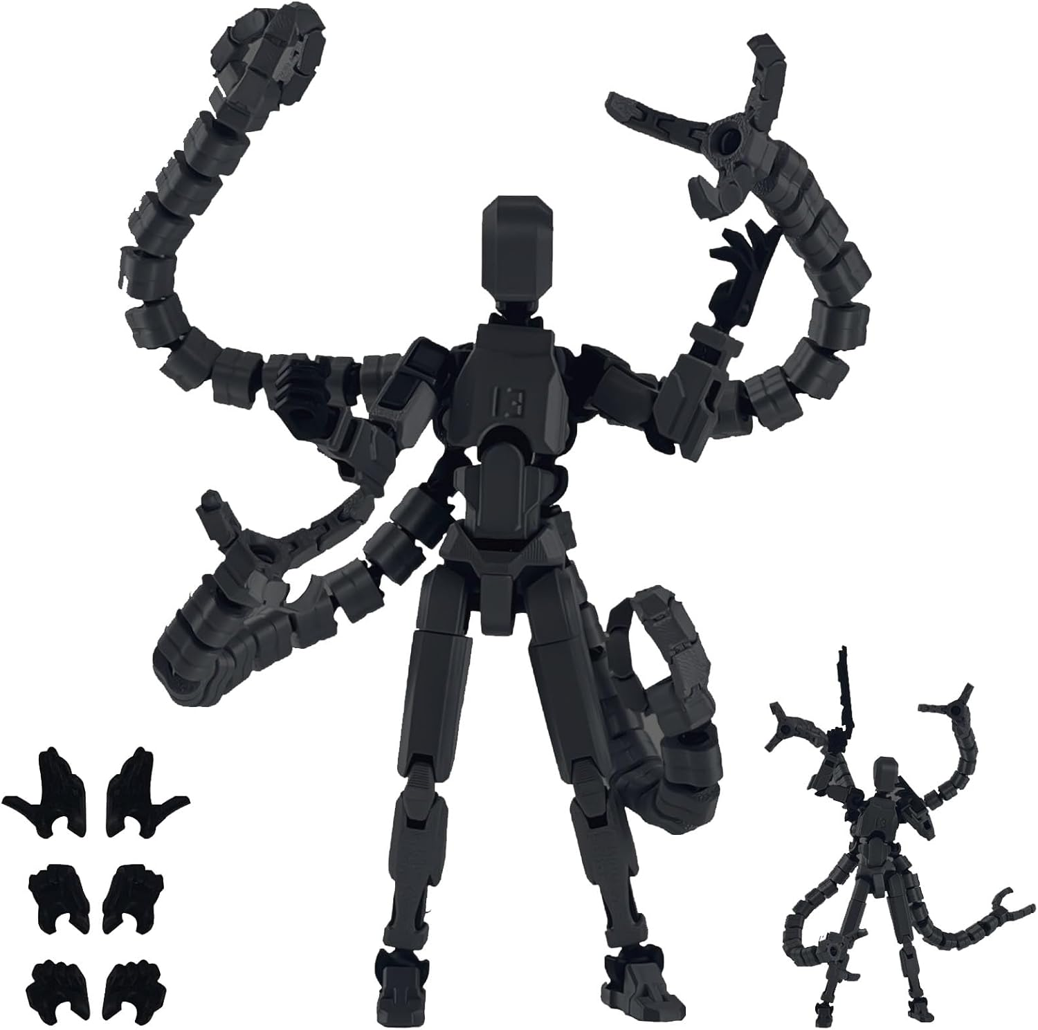 Assembly Completed T13 Action Figure,Dummy 13 T 13 Action Figure Multi-Jointed Movable,Ultimate Desktop Decor for Lovers T-13 Movability 3D Printed Toys (Black) image number 2