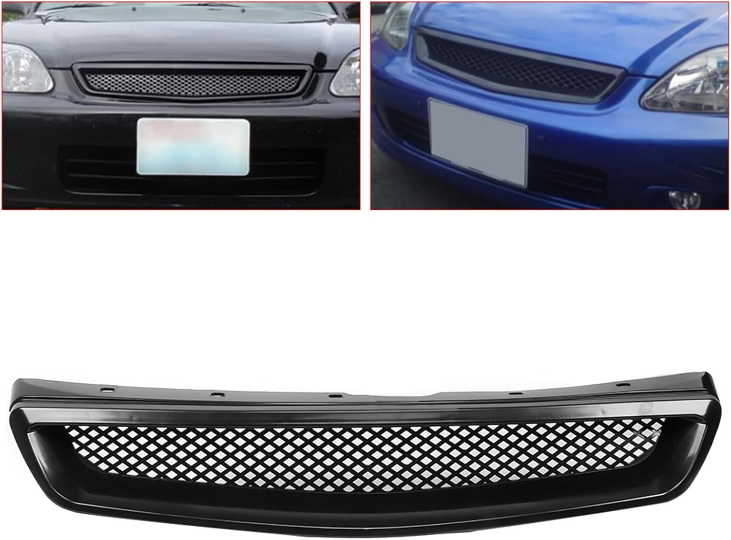 Front Hood Grill Grille for EK JDM Type R Style Fit for Civic 1999 ‑ 2000 image number 1