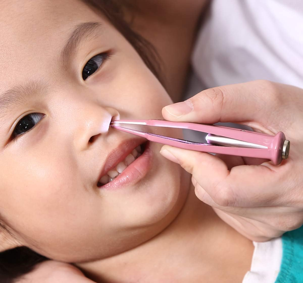 1PCS Infant Nose Cleaning Tweezer with LED Light Round-Head Safe and Effective Clip Care Ear Nose Navel Clean Tool Nipper Plier Pincet Forceps for Relieves Stuffy Nose image number 6