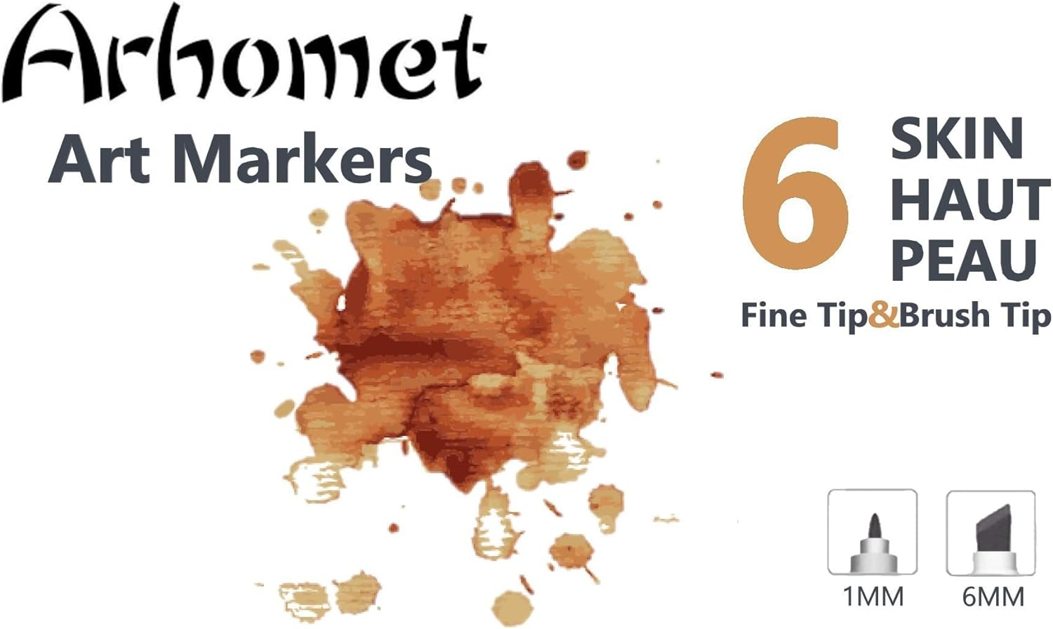 6Pcs Skin Tone Alcohol Markers,Dual Double Tips Art Markers Drawing Sketched for Adult Brginner(Skin Tone) image number 5