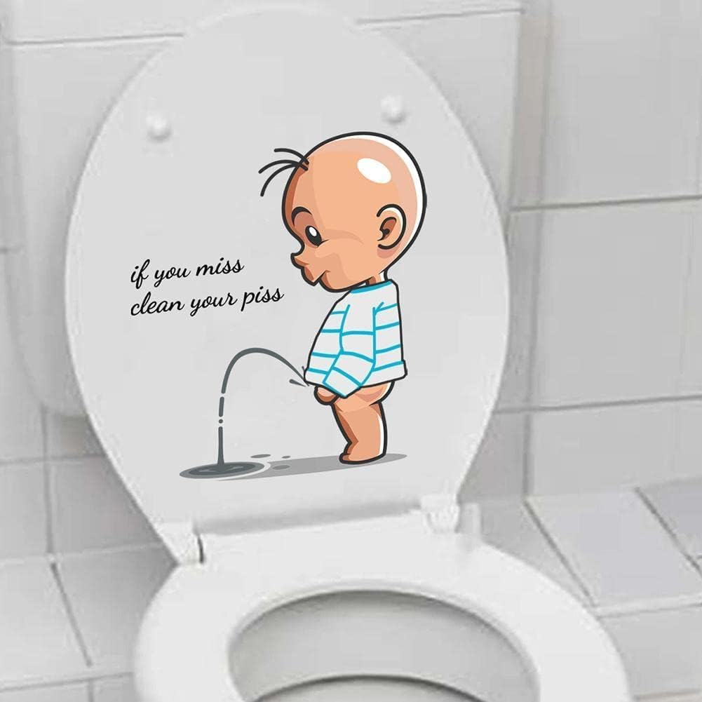 If You Miss, Clean Your Toilet Sticker - Funny Bathroom Wall Decal, Waterproof Vinyl Art Sign Decor for Lid and Tank Covers - DIY Removable Seat Sticker image number 2